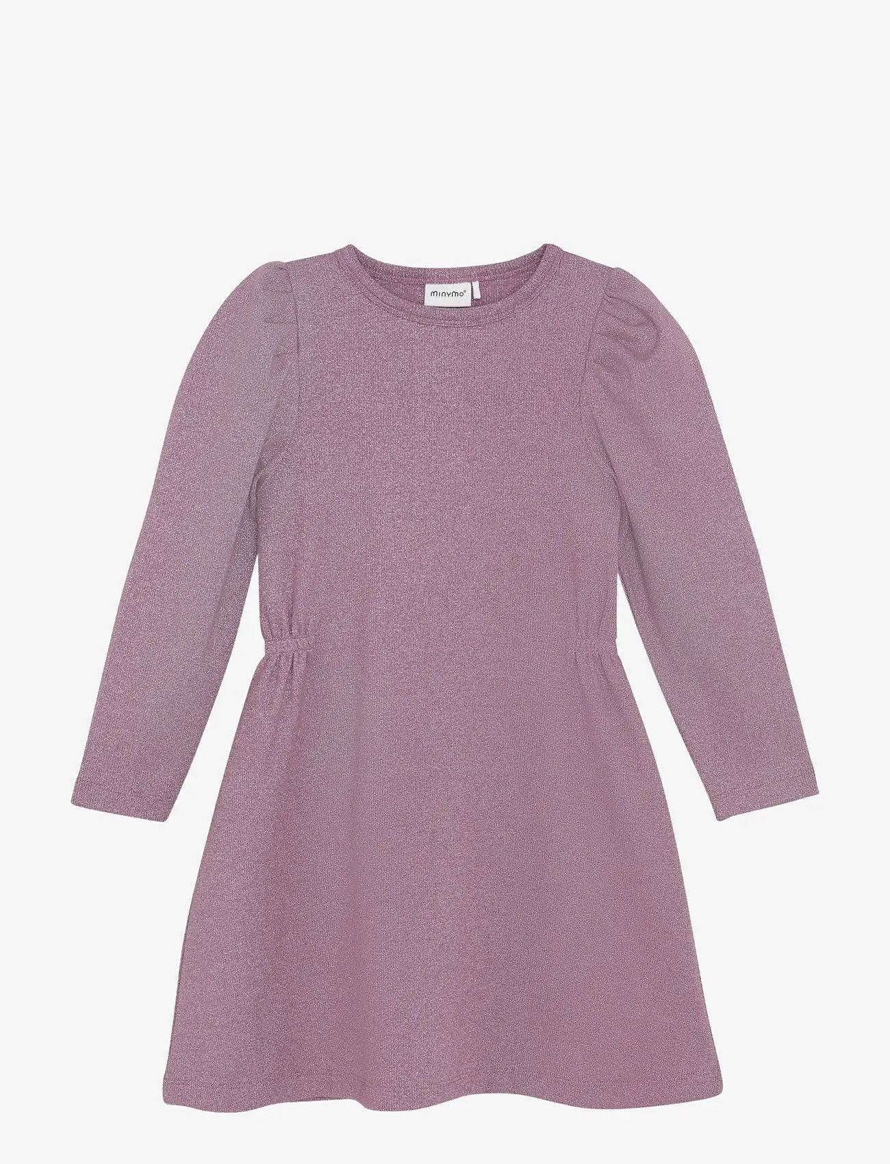 Minymo - Dress LS Glitter Rib - partydresses - rose brown - 0