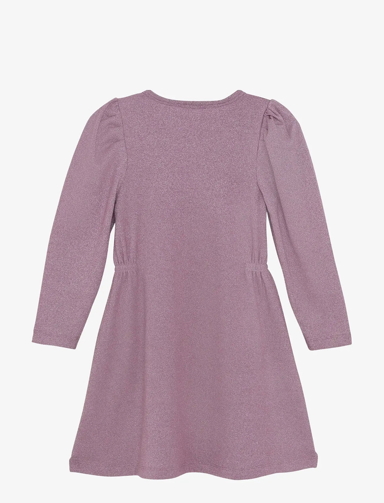 Minymo - Dress LS Glitter Rib - partydresses - rose brown - 1