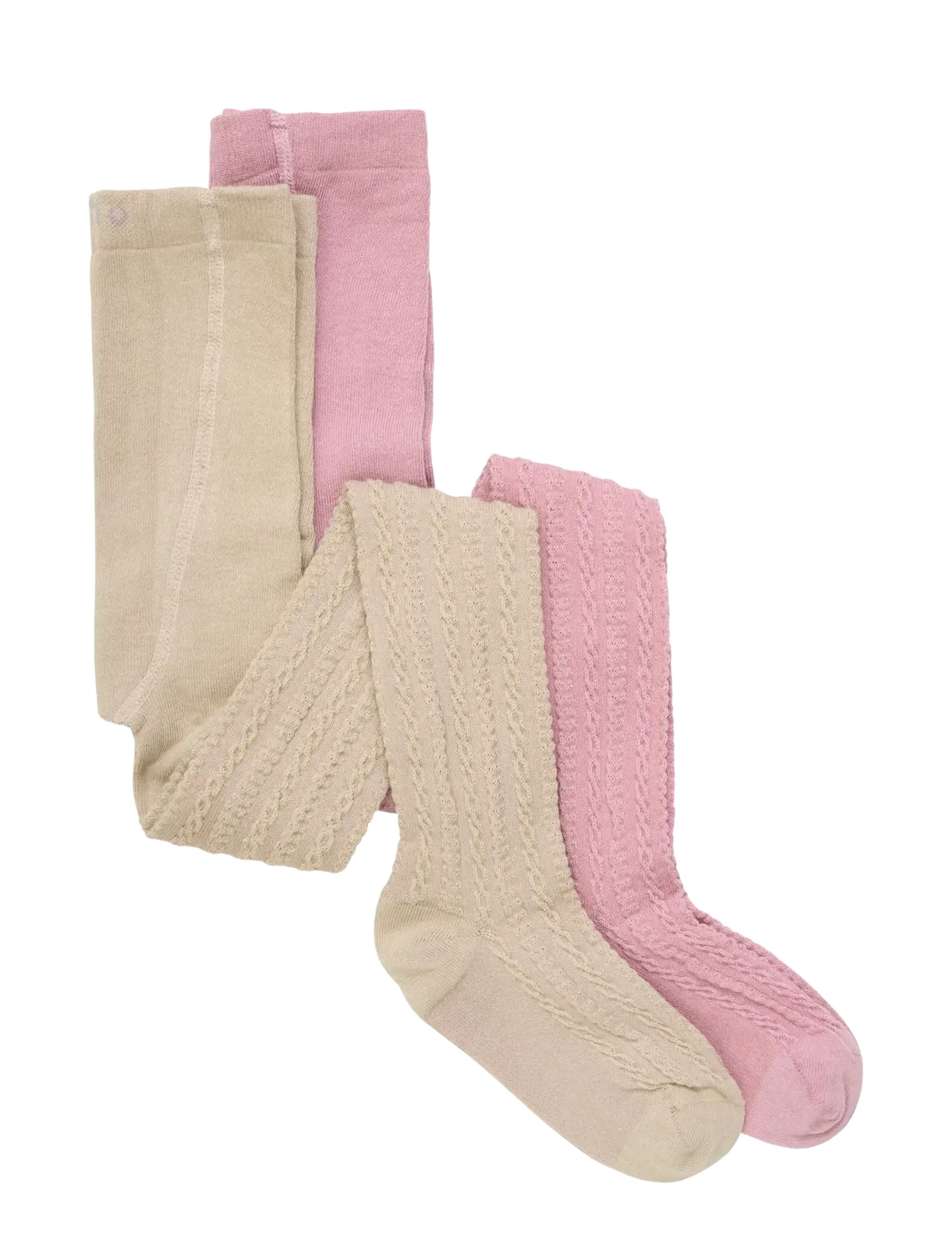 MINYMO 2-Pack Stockings W. Pattern Pink - 62 8 - Kinder