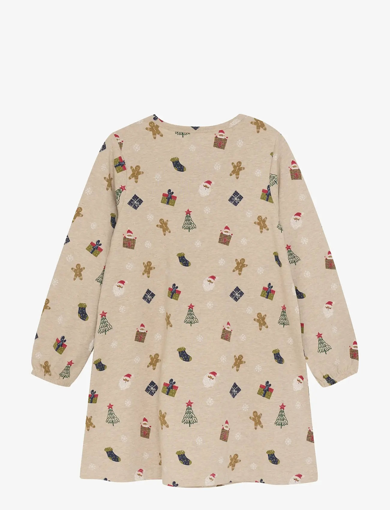 Minymo - Nightdress LS AOP - nattlinnen - beige melange - 1