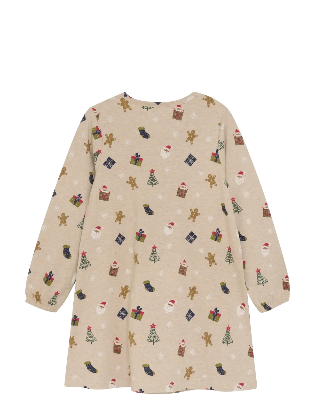 Minymo - Nightdress LS AOP - naktskrekli - beige melange - 1