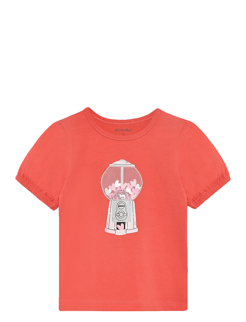 Minymo - T-Shirt SS - short-sleeved t-shirts - spiced coral - 0