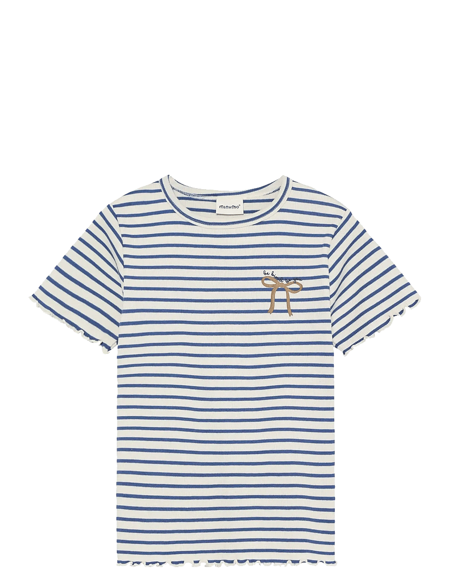 Minymo - T-Shirt SS Rib - t-shirts - dutch blue - 0