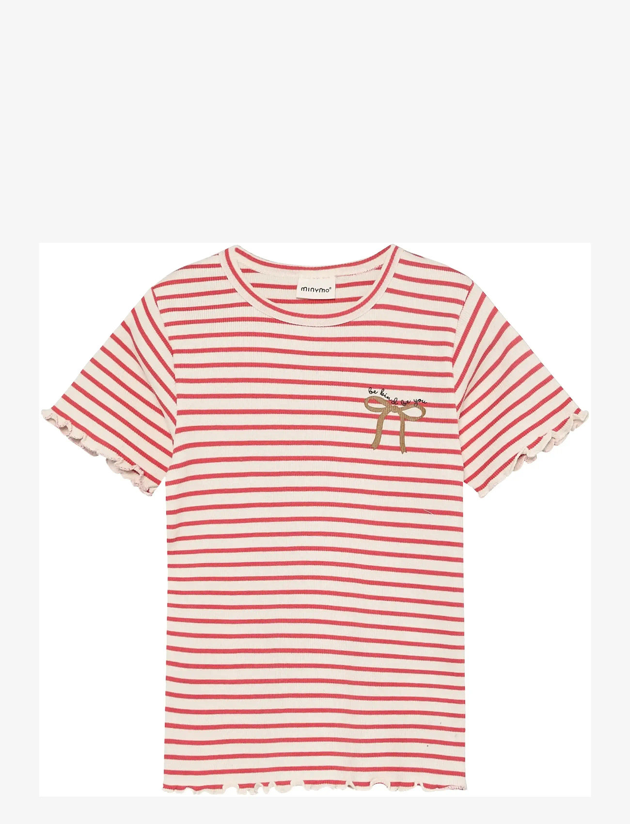 Minymo - T-Shirt SS Rib - short-sleeved - spiced coral - 0