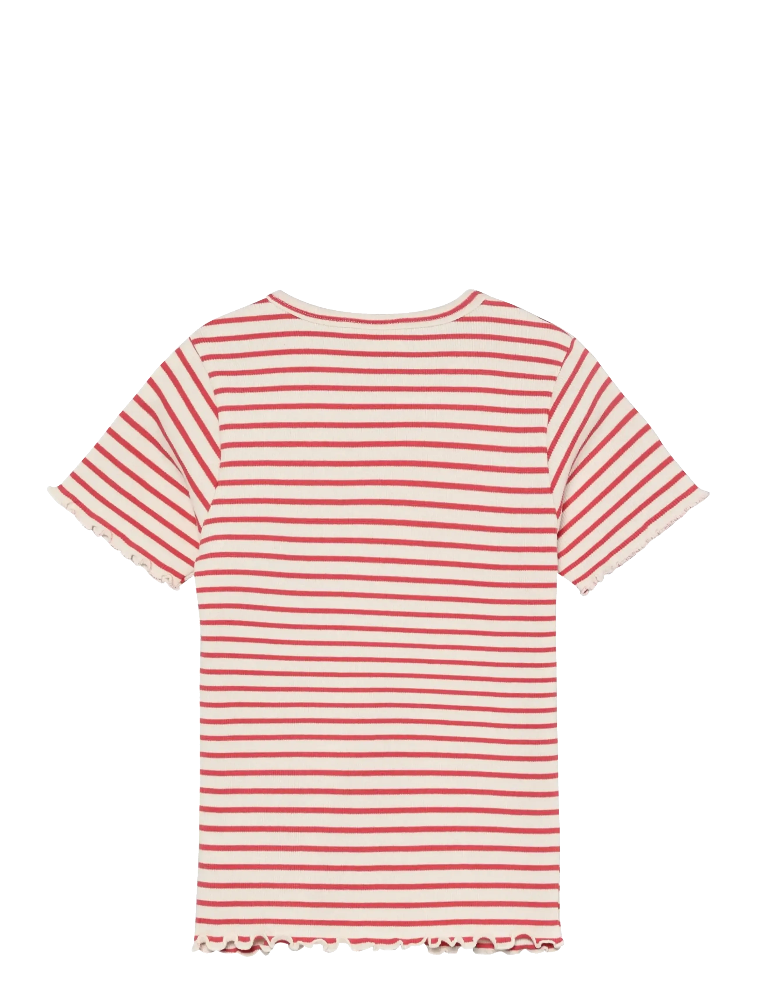 Minymo - T-Shirt SS Rib - kortärmade - spiced coral - 1