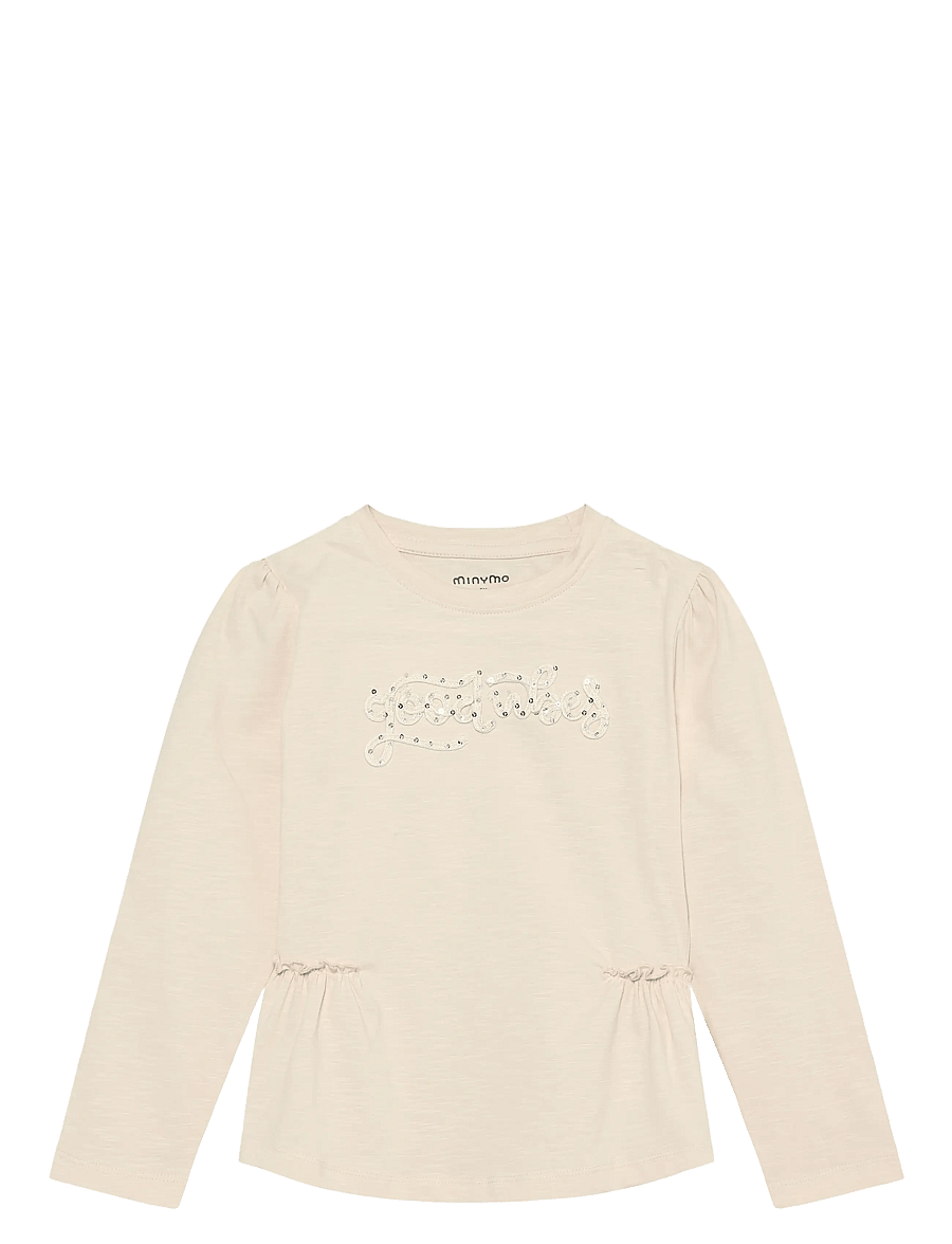 Minymo - T-Shirt LS - långärmade t-shirts - white swan - 0