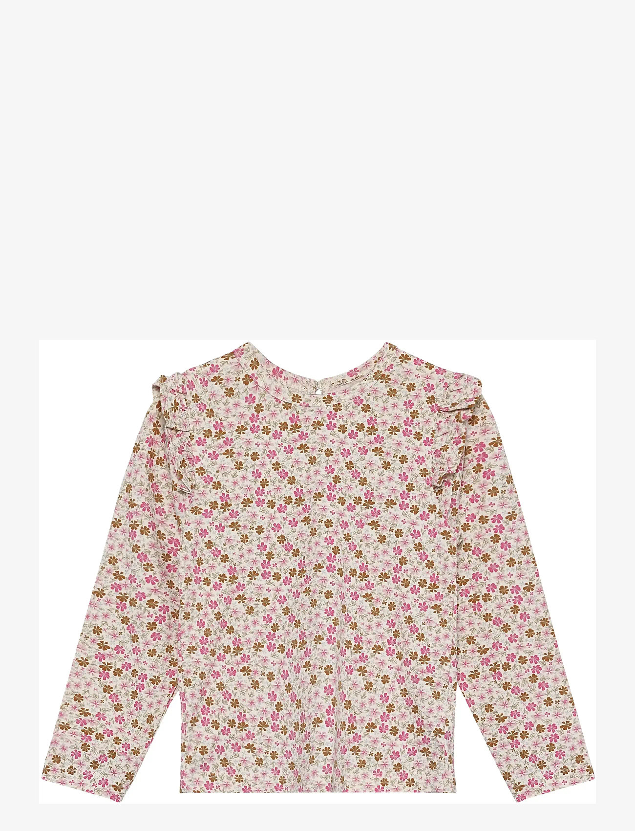 Minymo - T-Shirt LS AOP - langærmede - white swan - 0