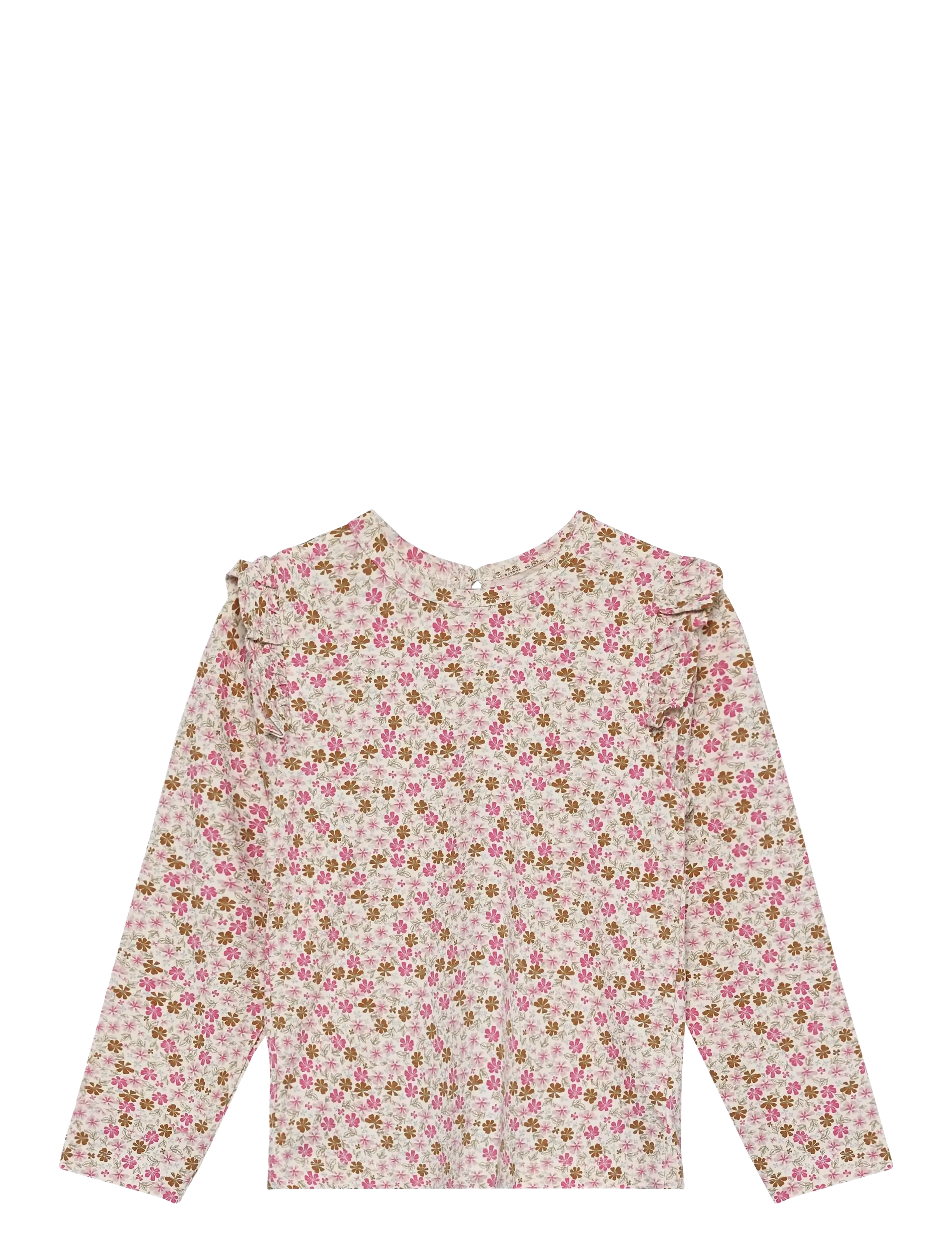 Minymo T-Shirt LS AOP - Lapsed 98–134 - WHITE SWAN / pink/rose