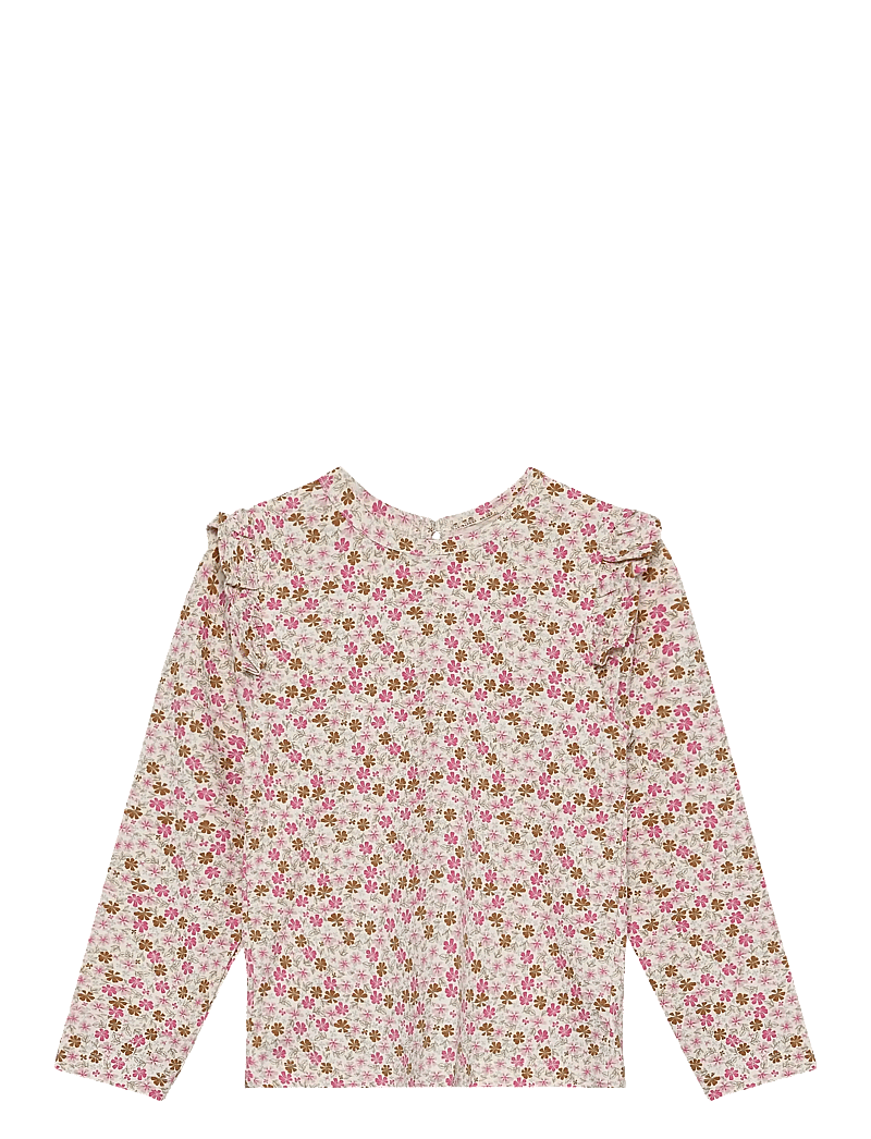 Minymo - T-Shirt LS AOP - langærmede - white swan - 0