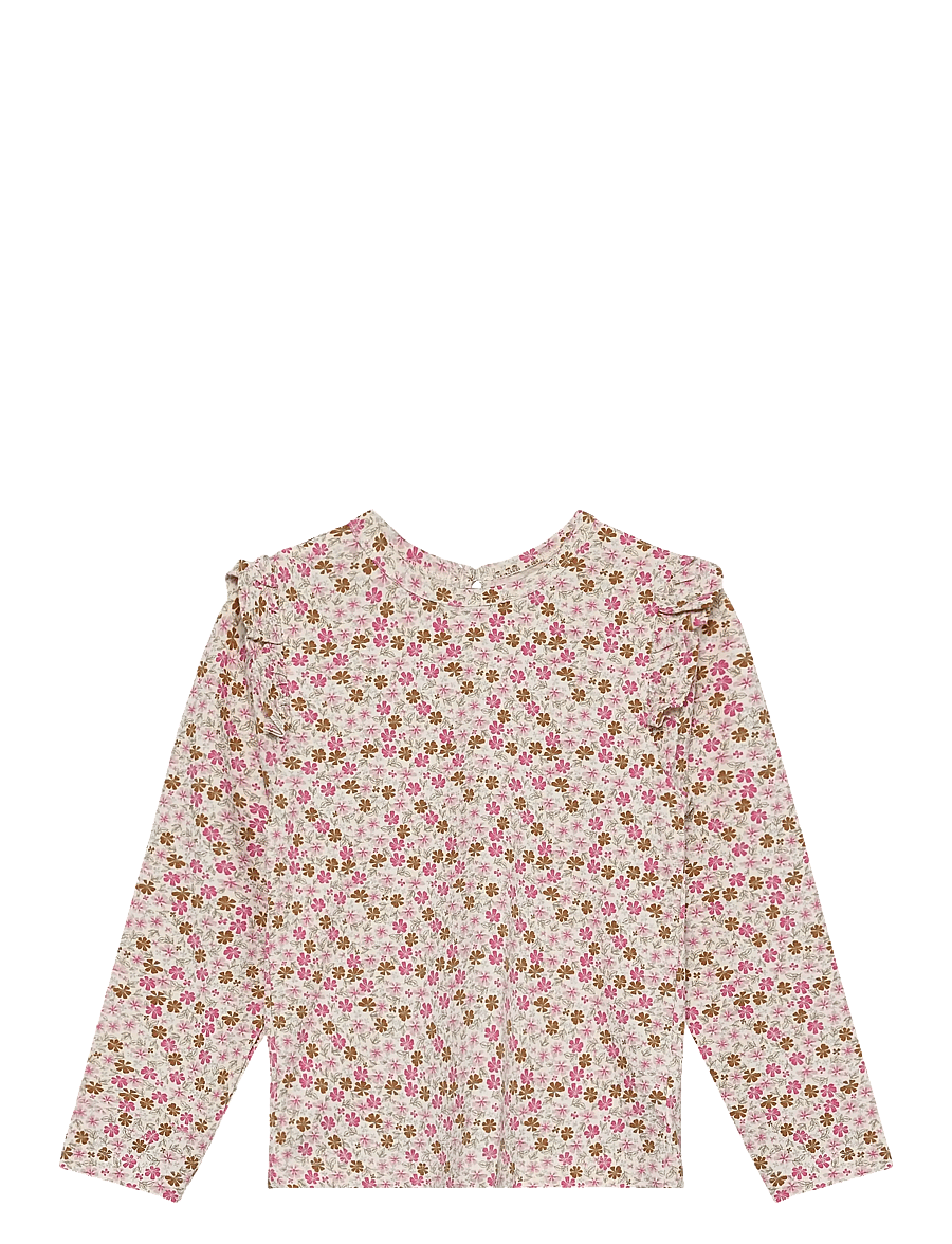 Minymo - T-Shirt LS AOP - long-sleeved - white swan - 0