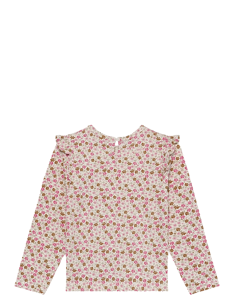 Minymo - T-Shirt LS AOP - langærmede - white swan - 1