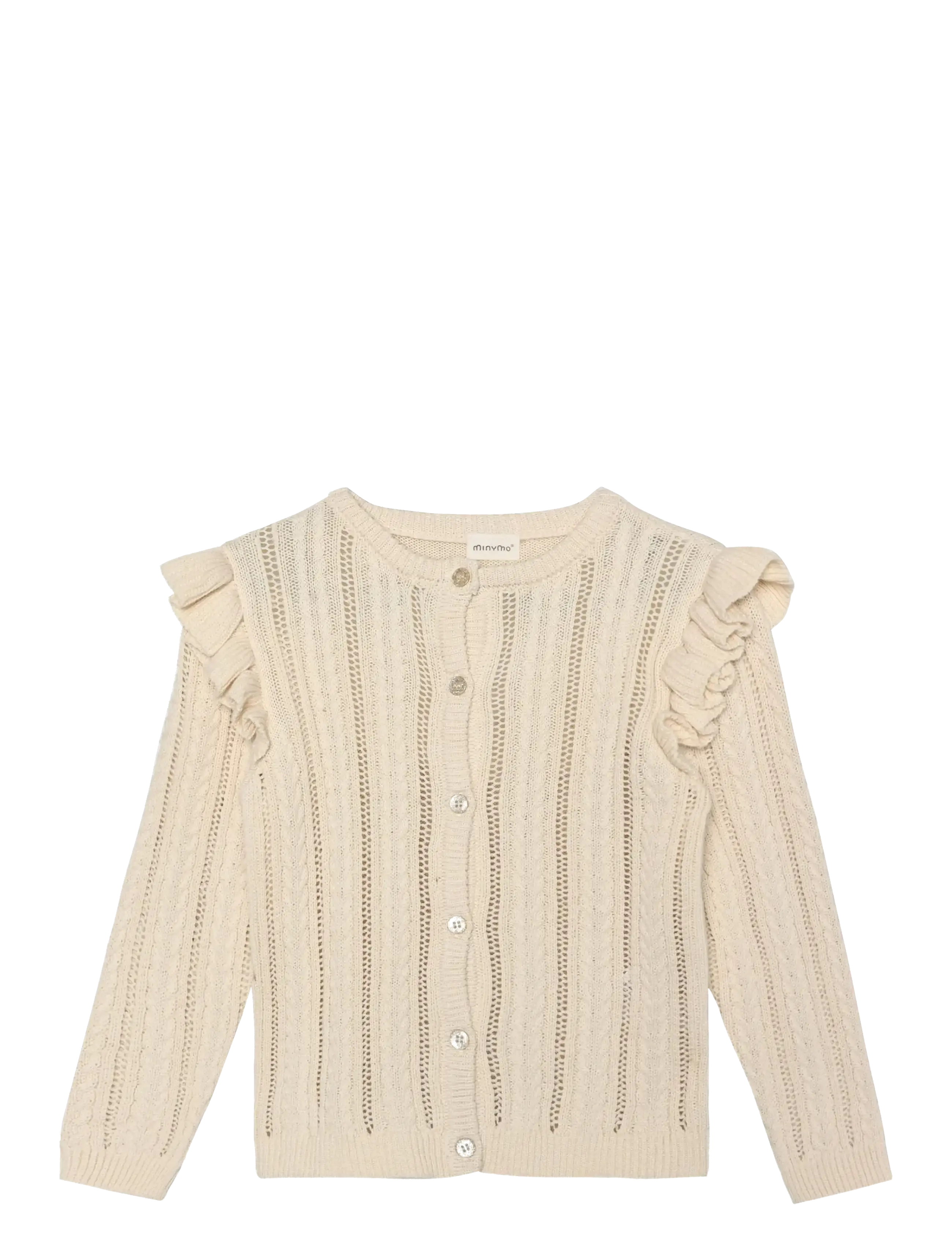 Minymo Cardigan Knit, 122, Knitwear, Creme - Cardigans, Kinder