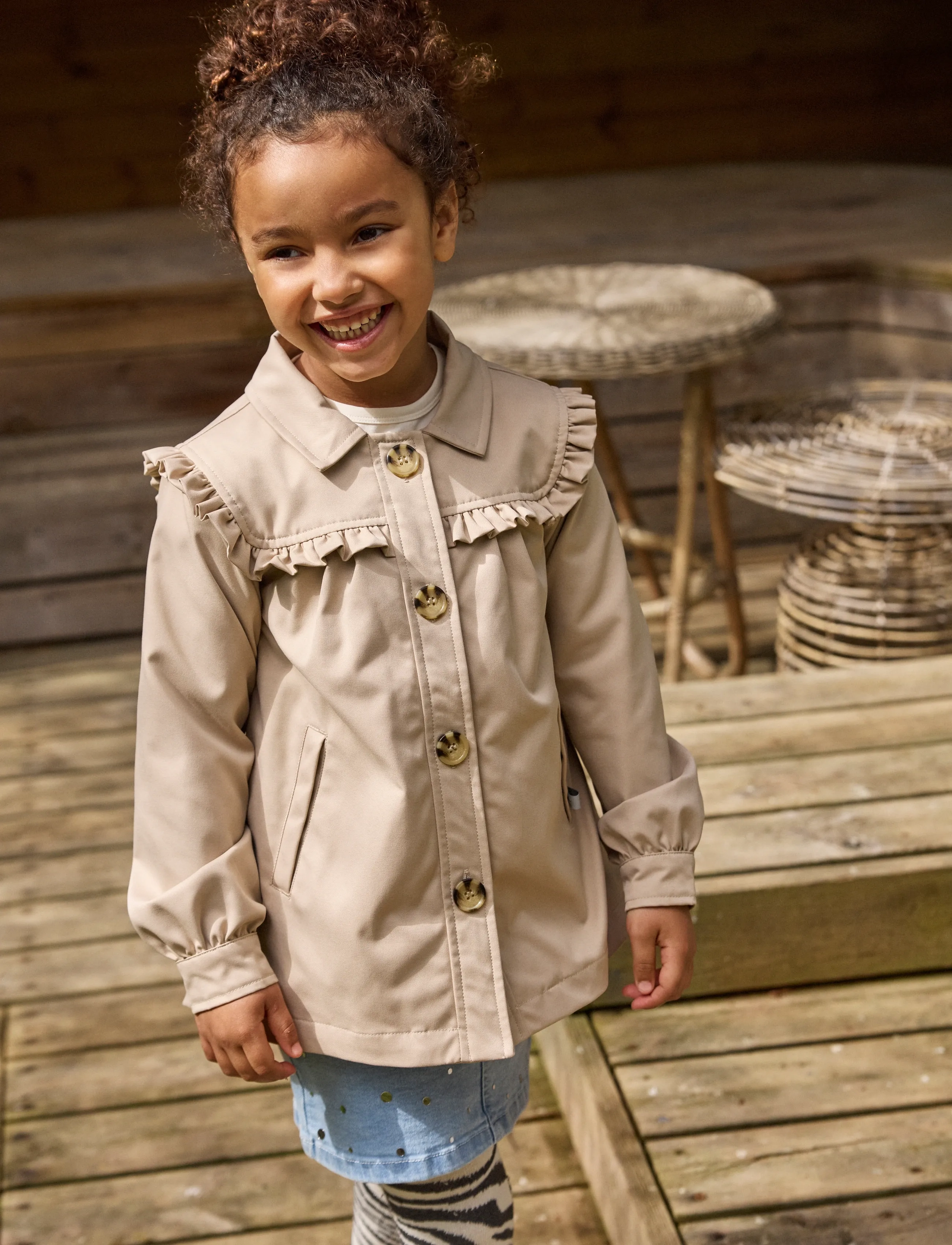 Minymo Skirt Denim, 128, Röcke, Blau - Denim Kinder