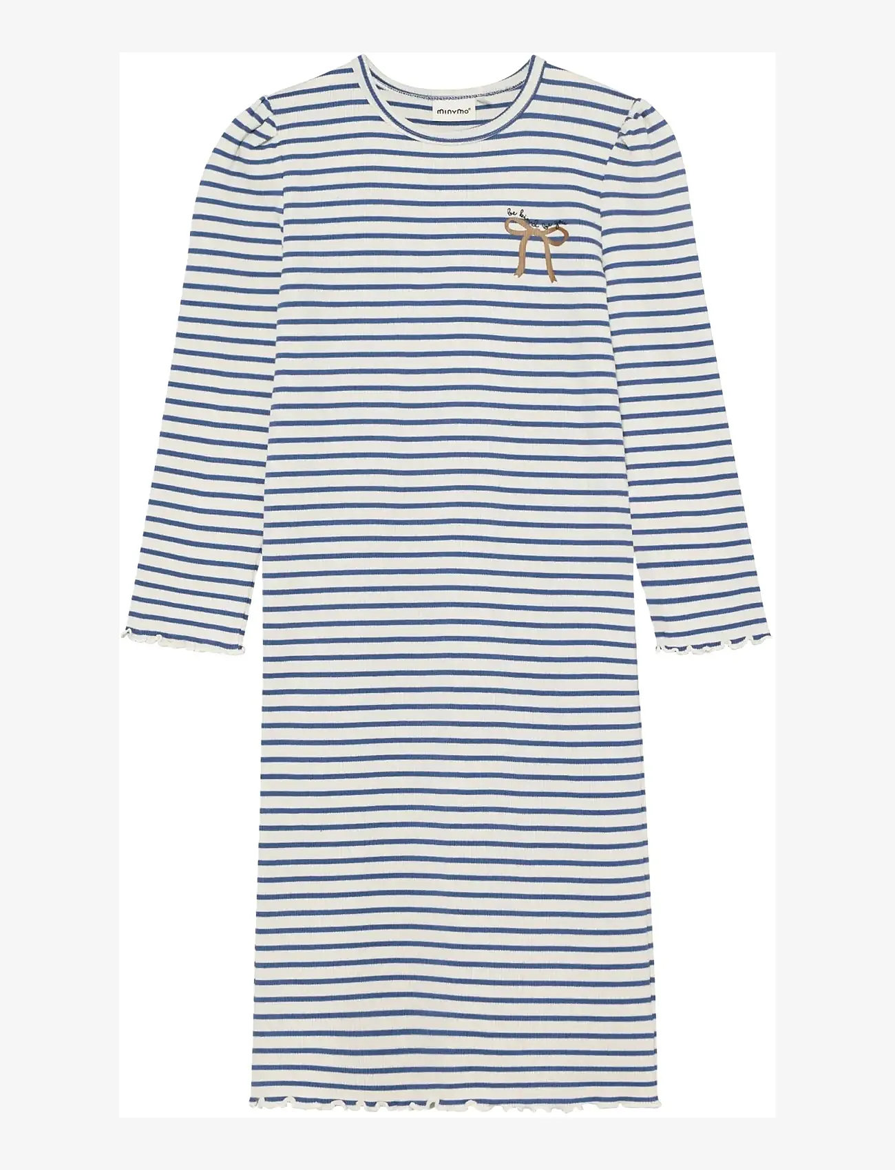 Minymo - Dress LS Rib - langärmelige freizeitkleider - dutch blue - 1