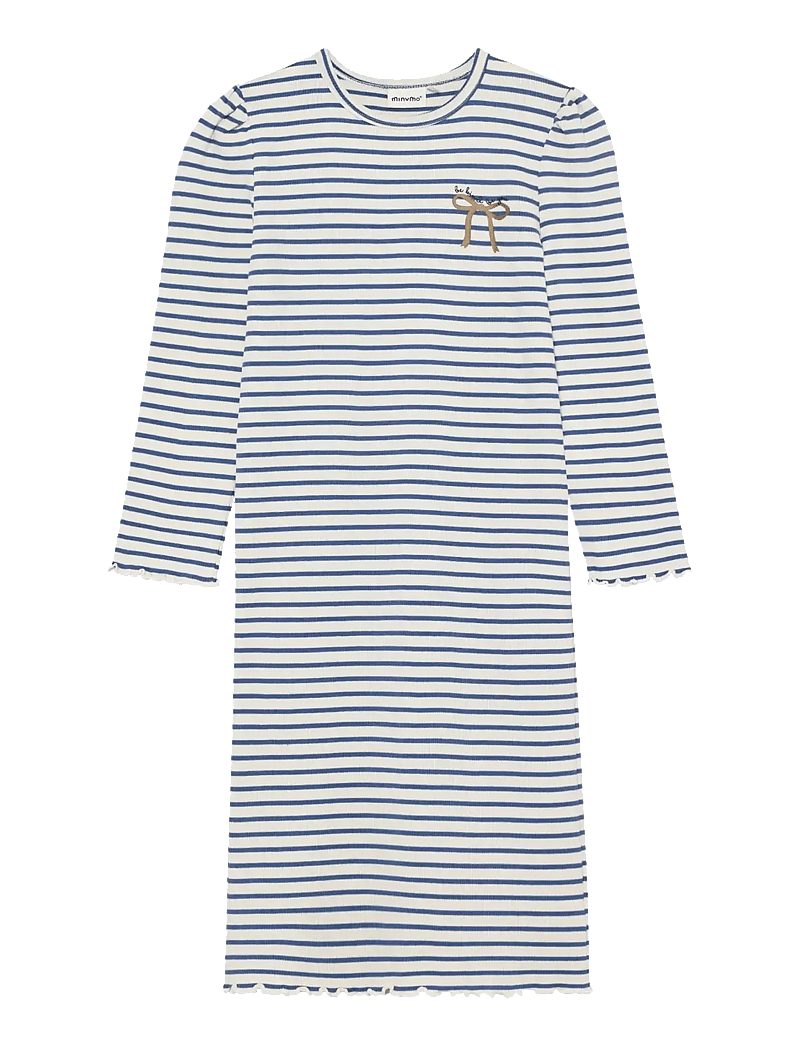 Minymo - Dress LS Rib - langärmelige freizeitkleider - dutch blue - 1
