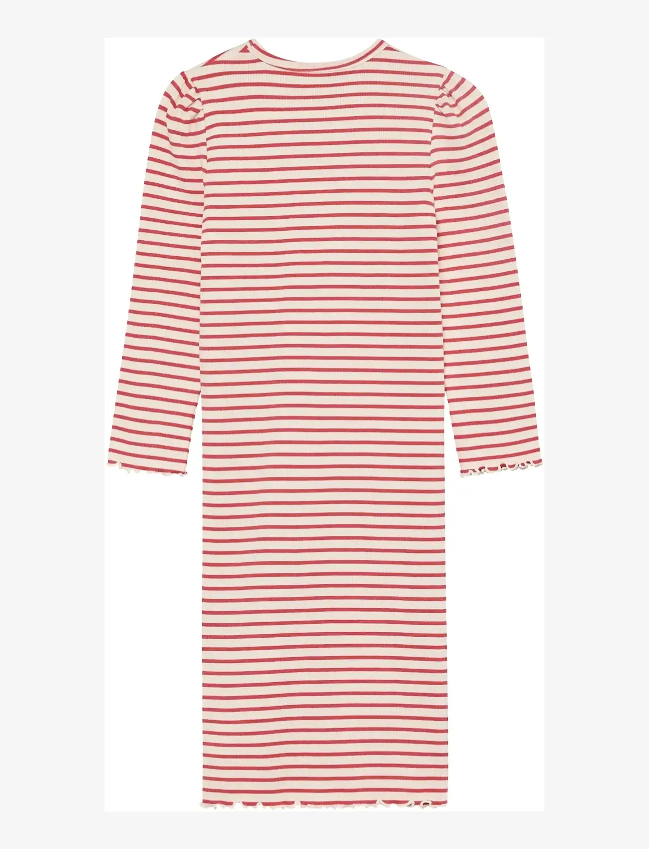 Minymo - Dress LS Rib - long-sleeved casual dresses - spiced coral - 1