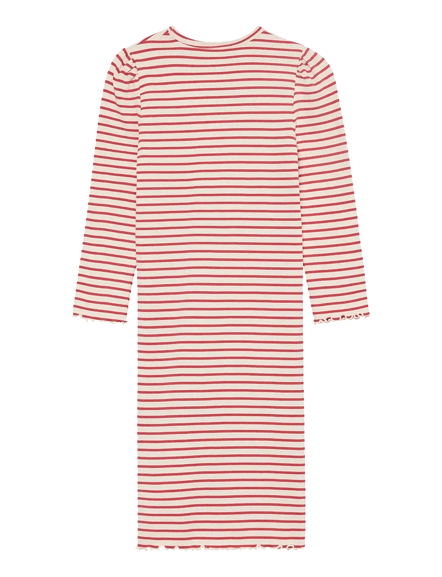 Minymo - Dress LS Rib - langärmelige freizeitkleider - spiced coral - 1