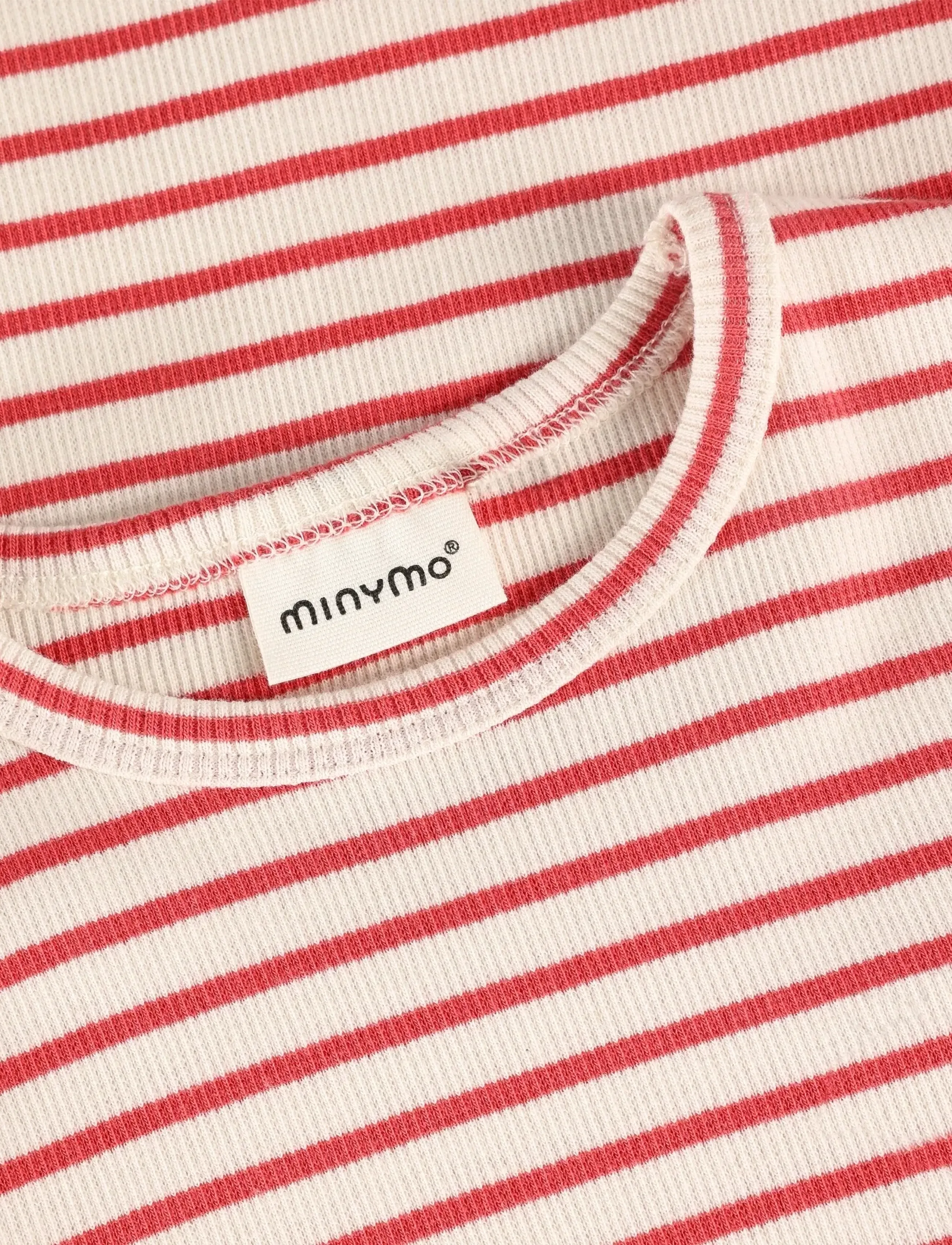 Minymo - Dress LS Rib - klänningar - spiced coral - 2