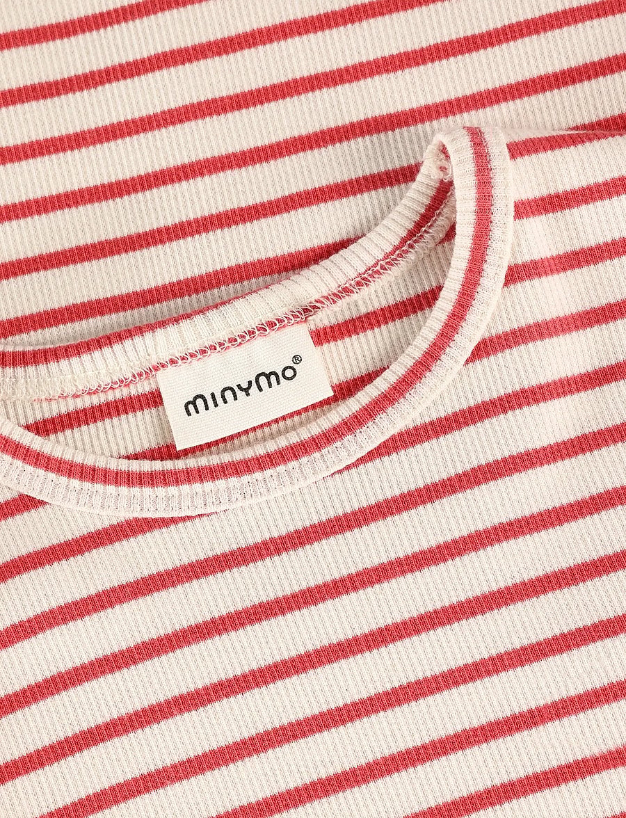 Minymo - Dress LS Rib - langärmelige freizeitkleider - spiced coral - 2