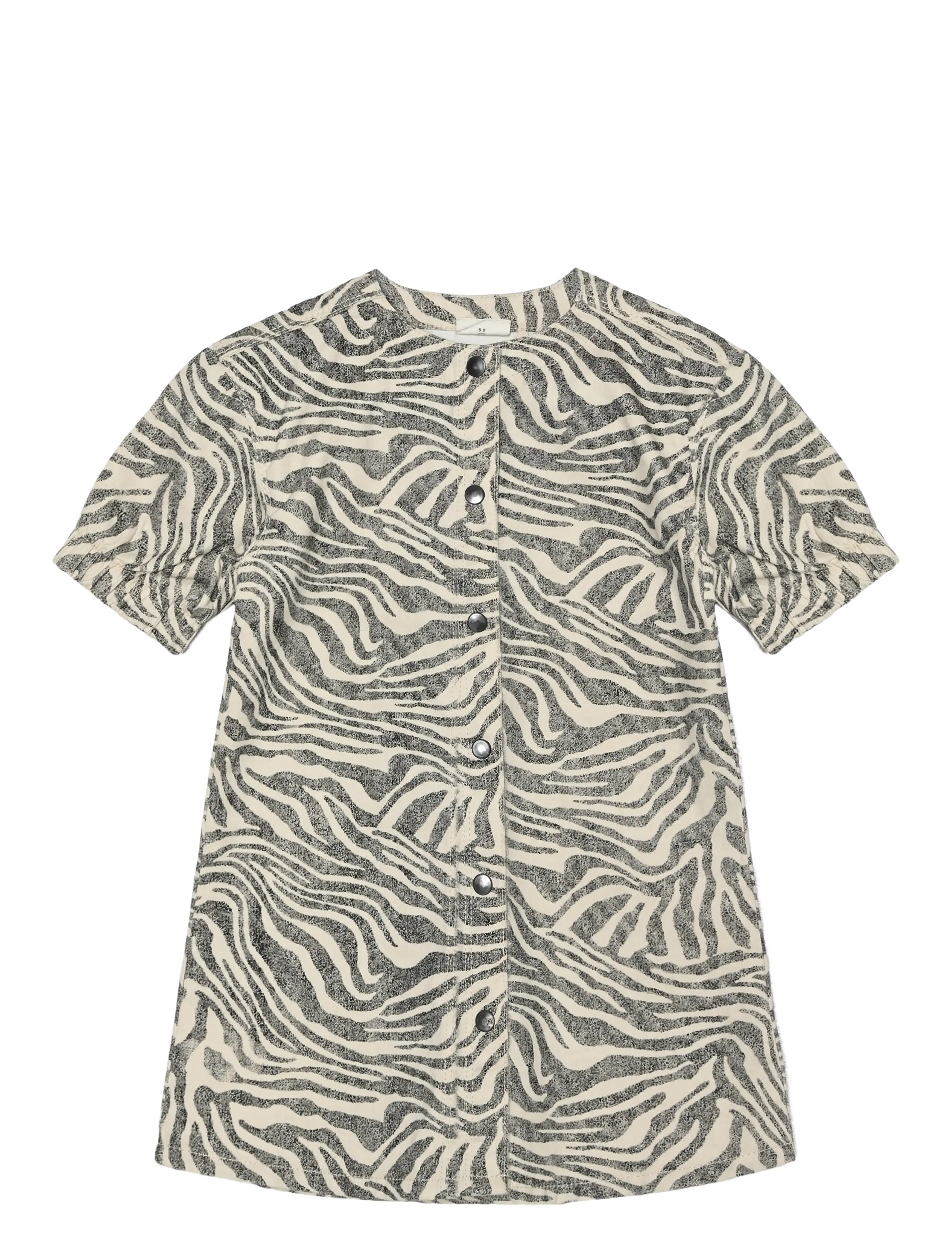 Minymo Dress Twill Aop, 110, White, Fritidskjoler > Kortærmede Fritidskjoler, Børn
