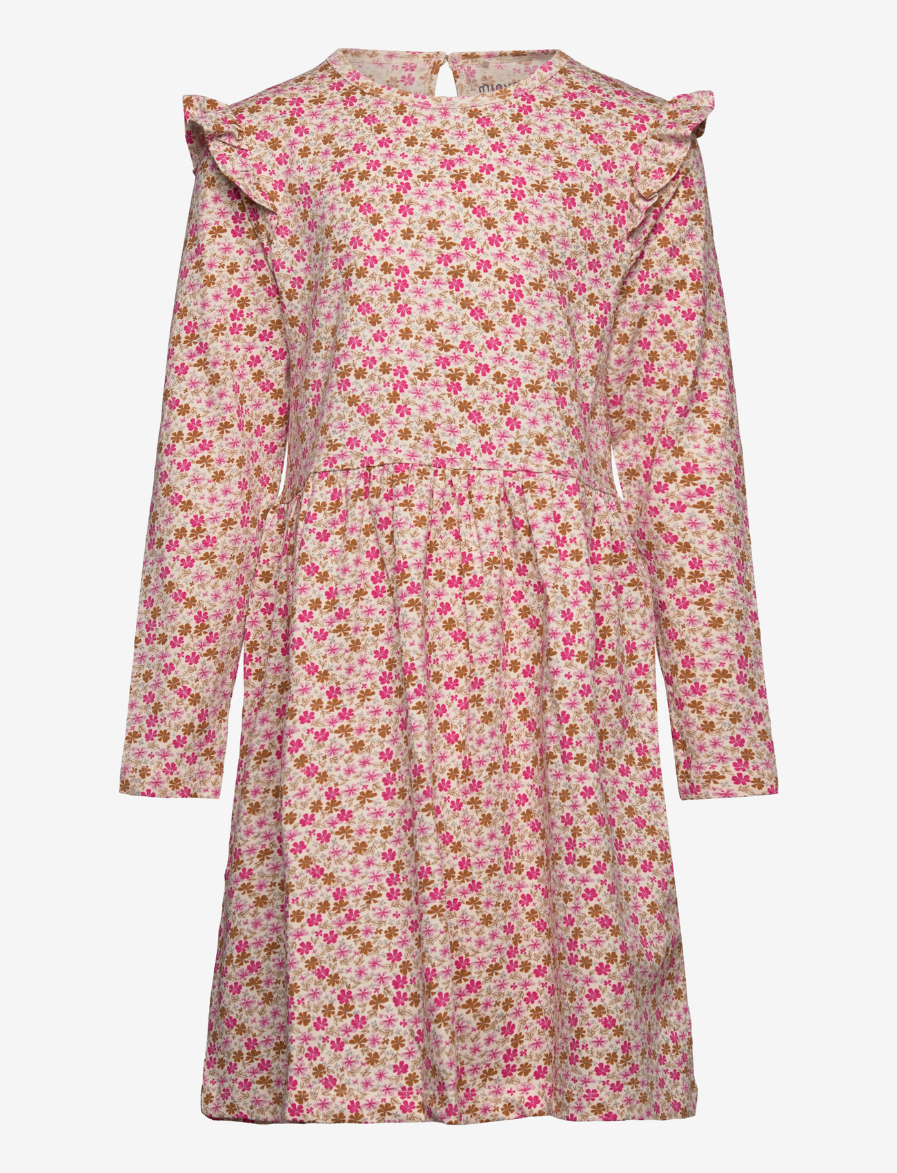 Minymo - Dress LS AOP - long-sleeved casual dresses - white swan - 0