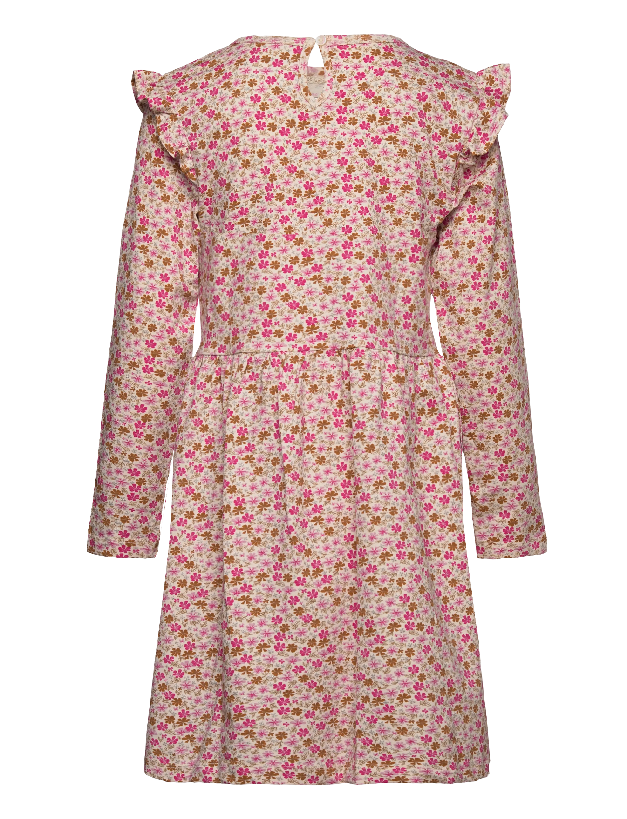 Minymo - Dress LS AOP - langärmelige freizeitkleider - white swan - 1