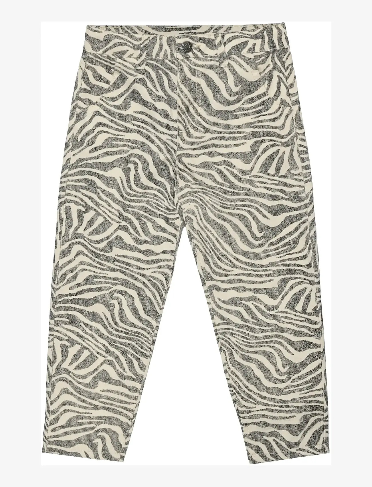 Minymo - Pants Twill AOP - trousers - white swan - 0