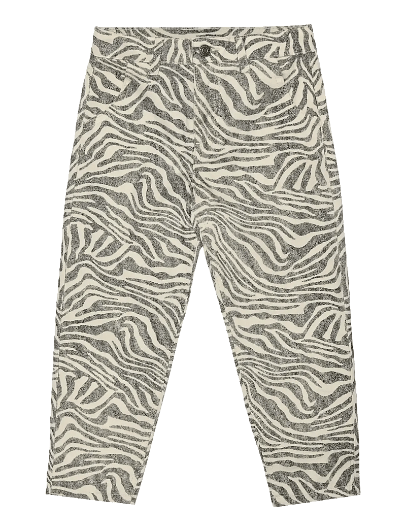 Minymo - Pants Twill AOP - trousers - white swan - 0