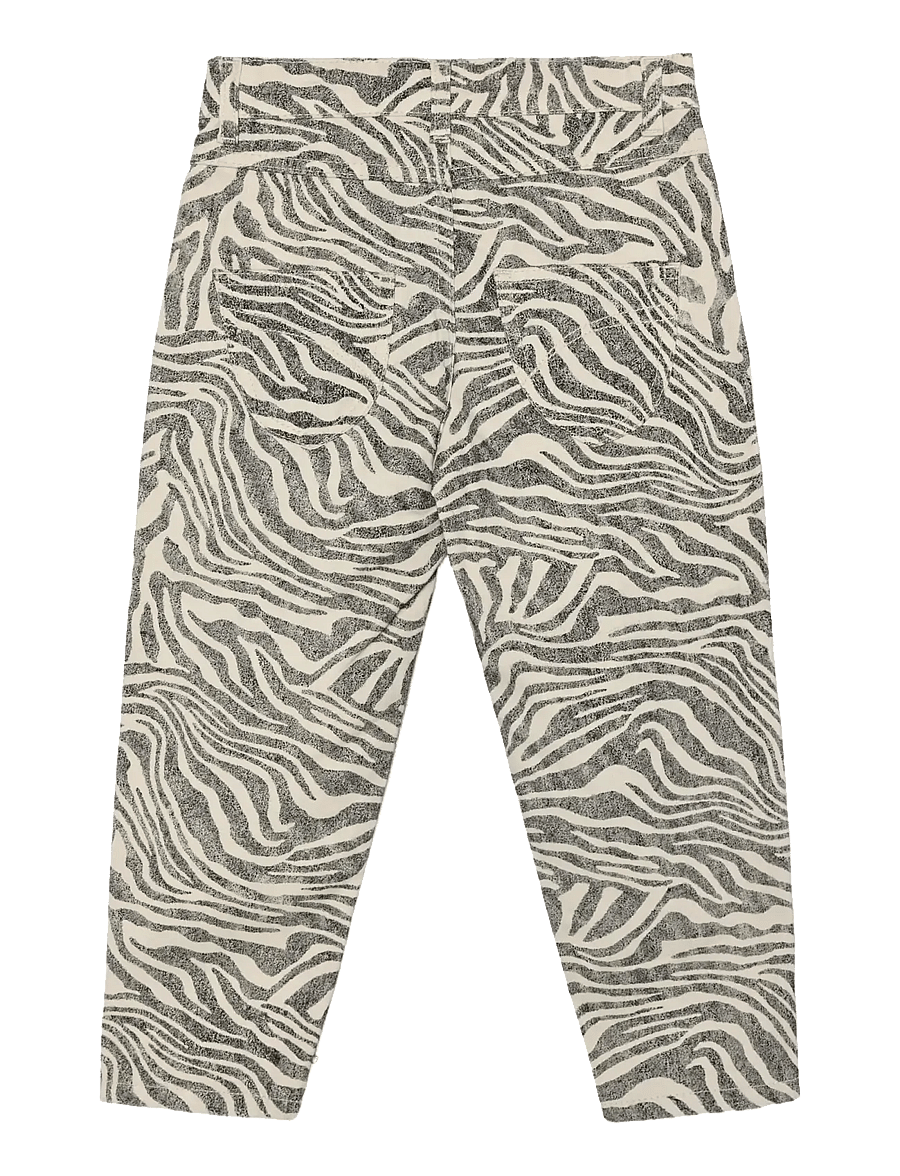 Minymo - Pants Twill AOP - verslaðu eftir aldri - white swan - 1