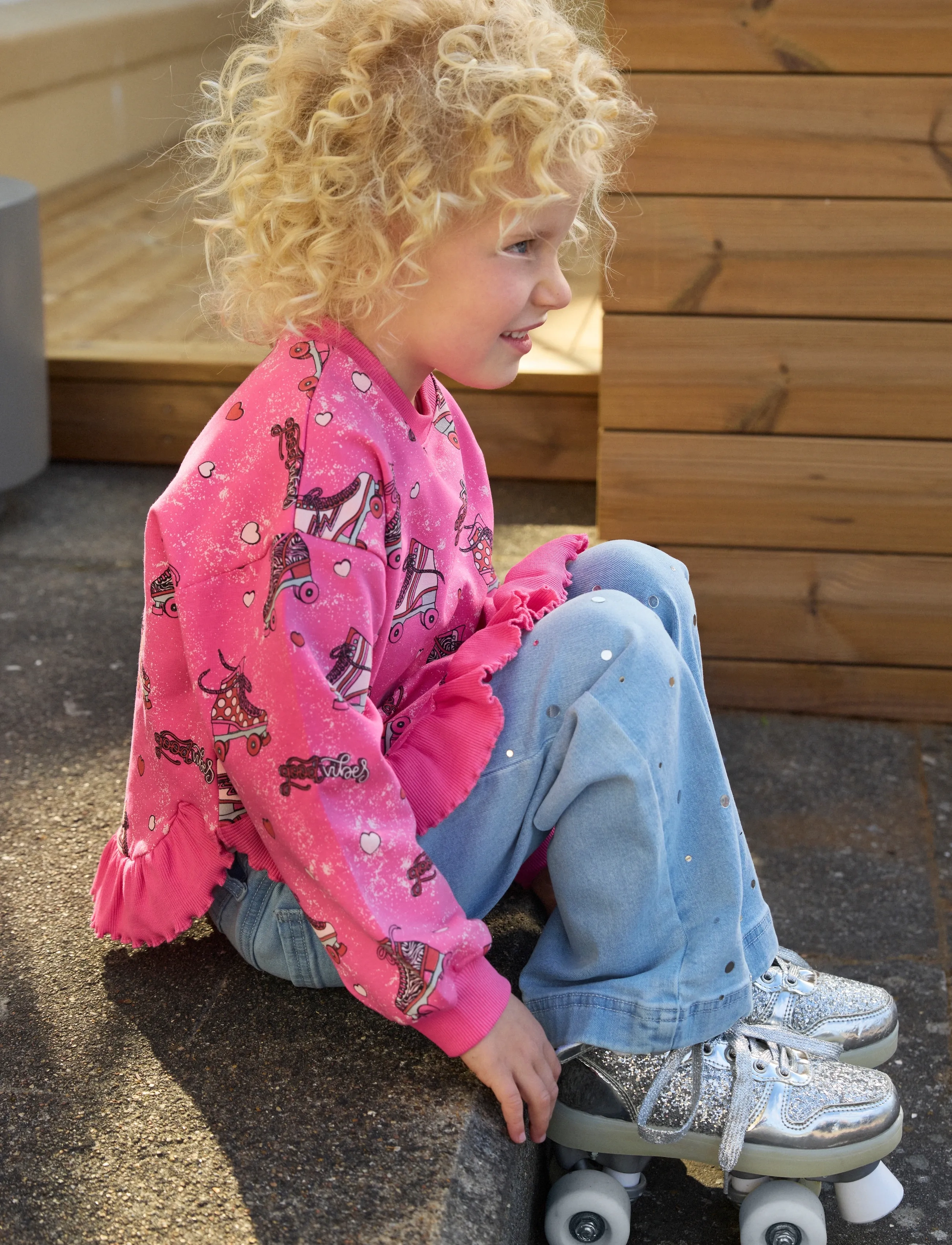 Minymo Pants Denim, 128, Jeans, Blau - Wide Kinder
