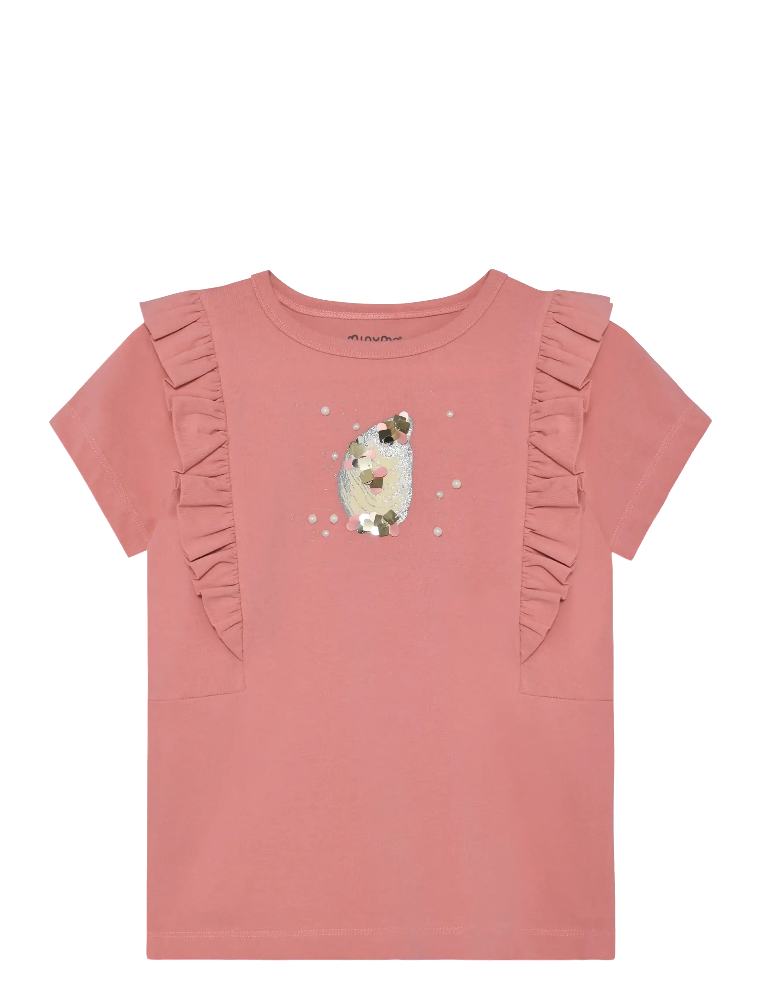 Minymo T-Shirt SS - 4 for 3 - BRANDIED APRICOT / pink/rose