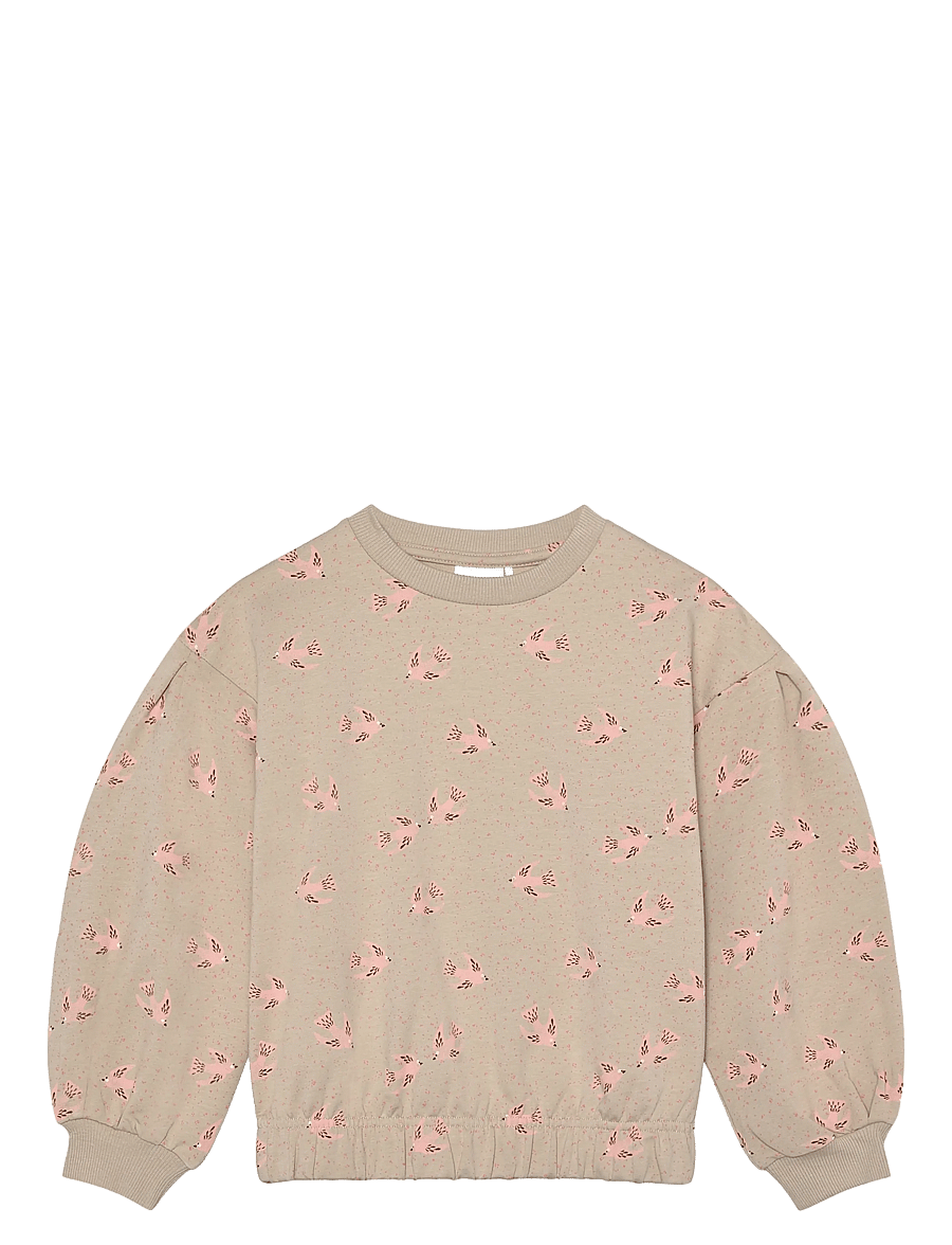 Minymo - Sweatshirt LS AOP - sweatshirts - doeskin - 0