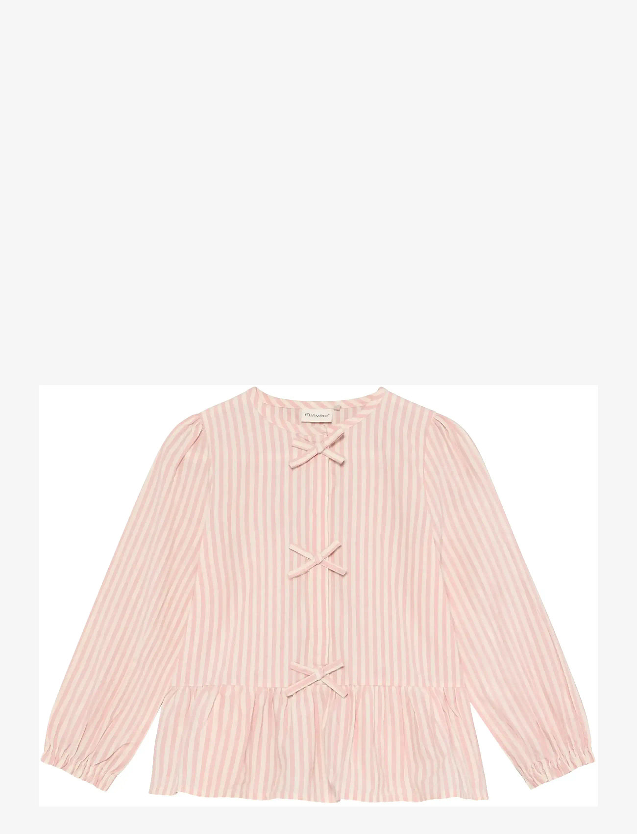 Minymo - Shirt LS Y/D - blouses & tunics - silver pink - 0