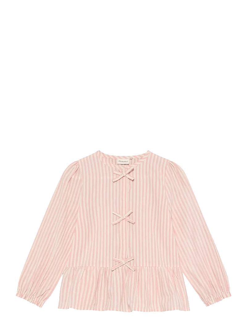 Minymo - Shirt LS Y/D - blouses & tunics - silver pink - 0
