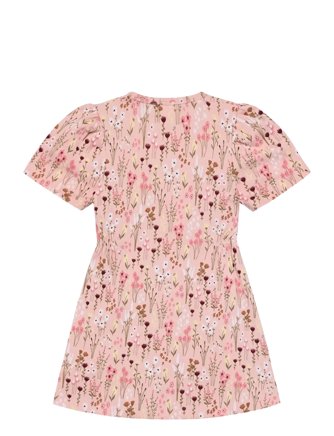 Minymo - Dress AOP Rib - short-sleeved casual dresses - silver pink - 2