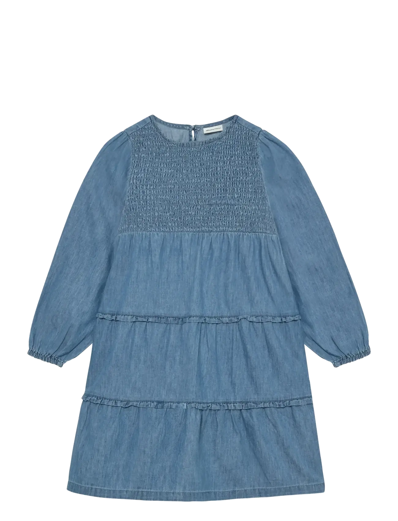 Minymo Dress Ls Chambray, 116, Blue, Fritidskjoler > Fritidskjoler Med Lange Ærmer, Børn