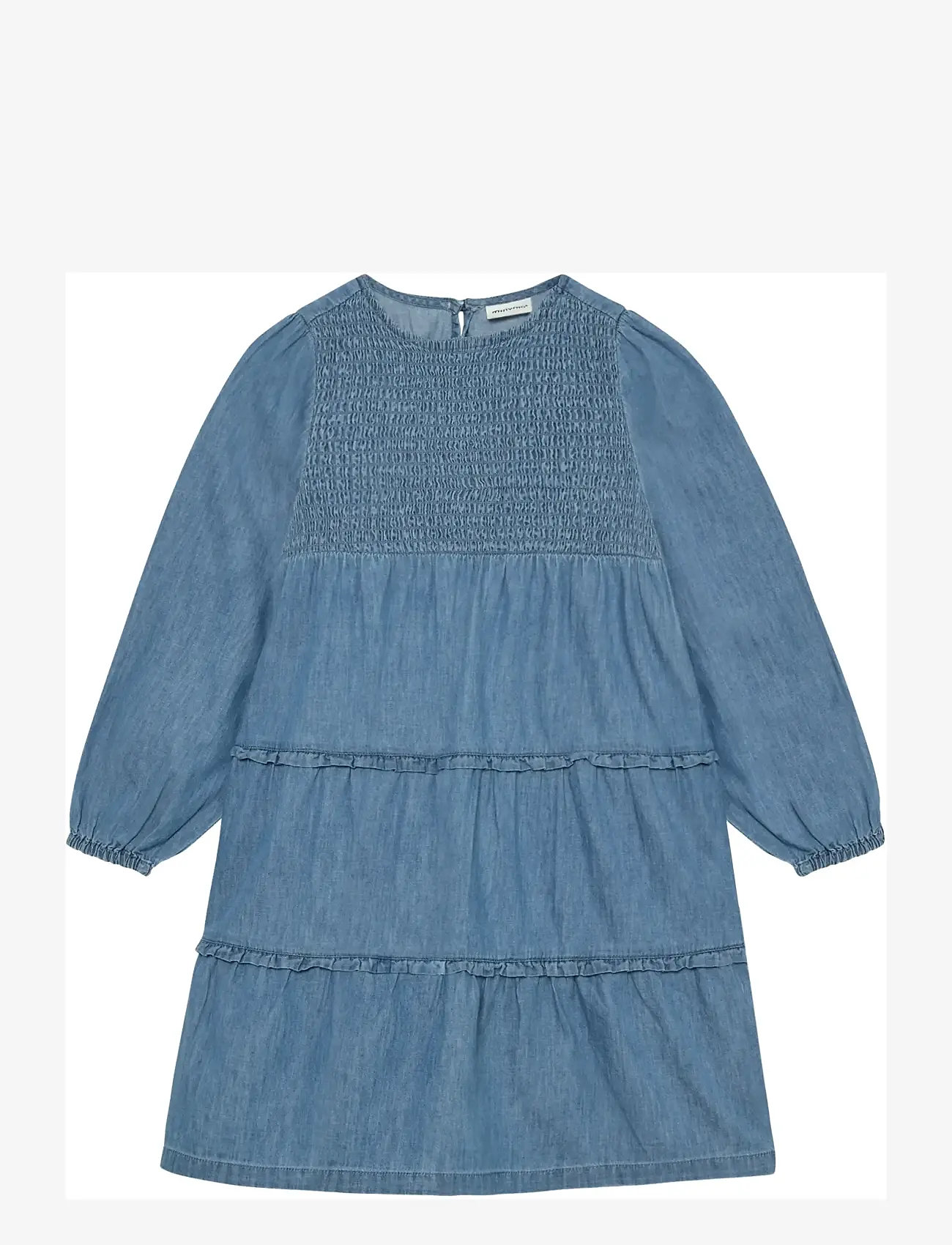 Minymo - Dress LS Chambray - langærmede hverdagskjoler - faded denim - 0