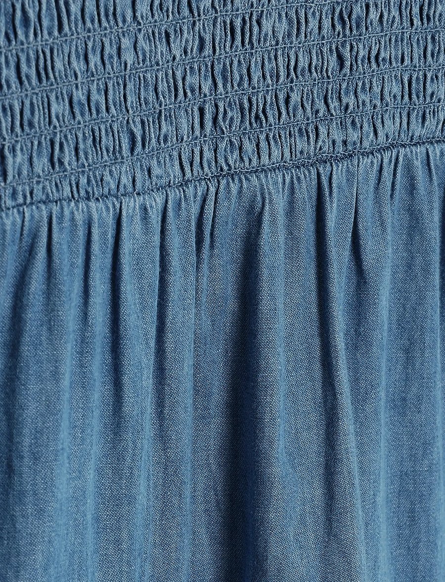 Minymo - Dress LS Chambray - laisvalaikio suknelės ilgomis rankovėmis - faded denim - 2