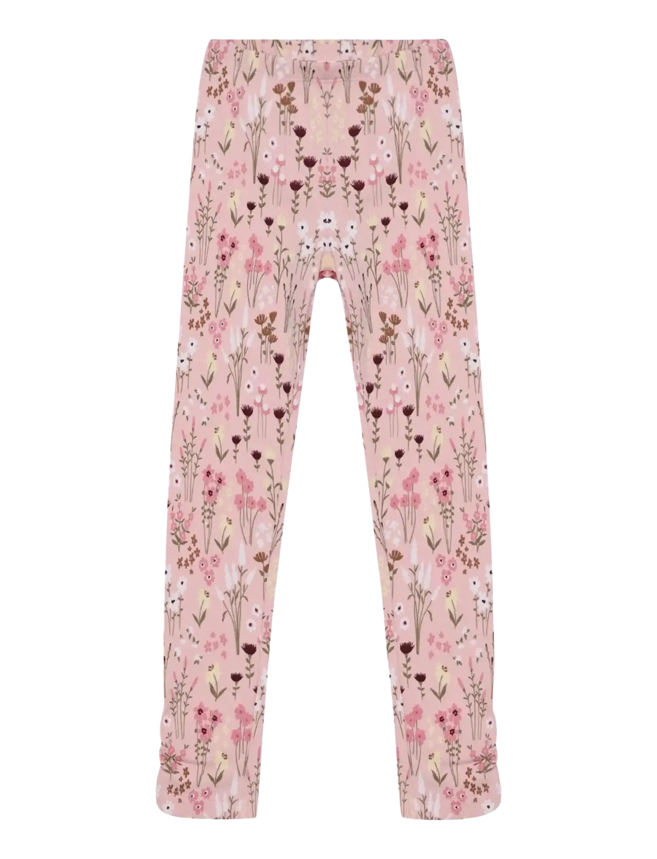 Minymo Leggings AOP Rib - Underdele - SILVER PINK / pink/rose