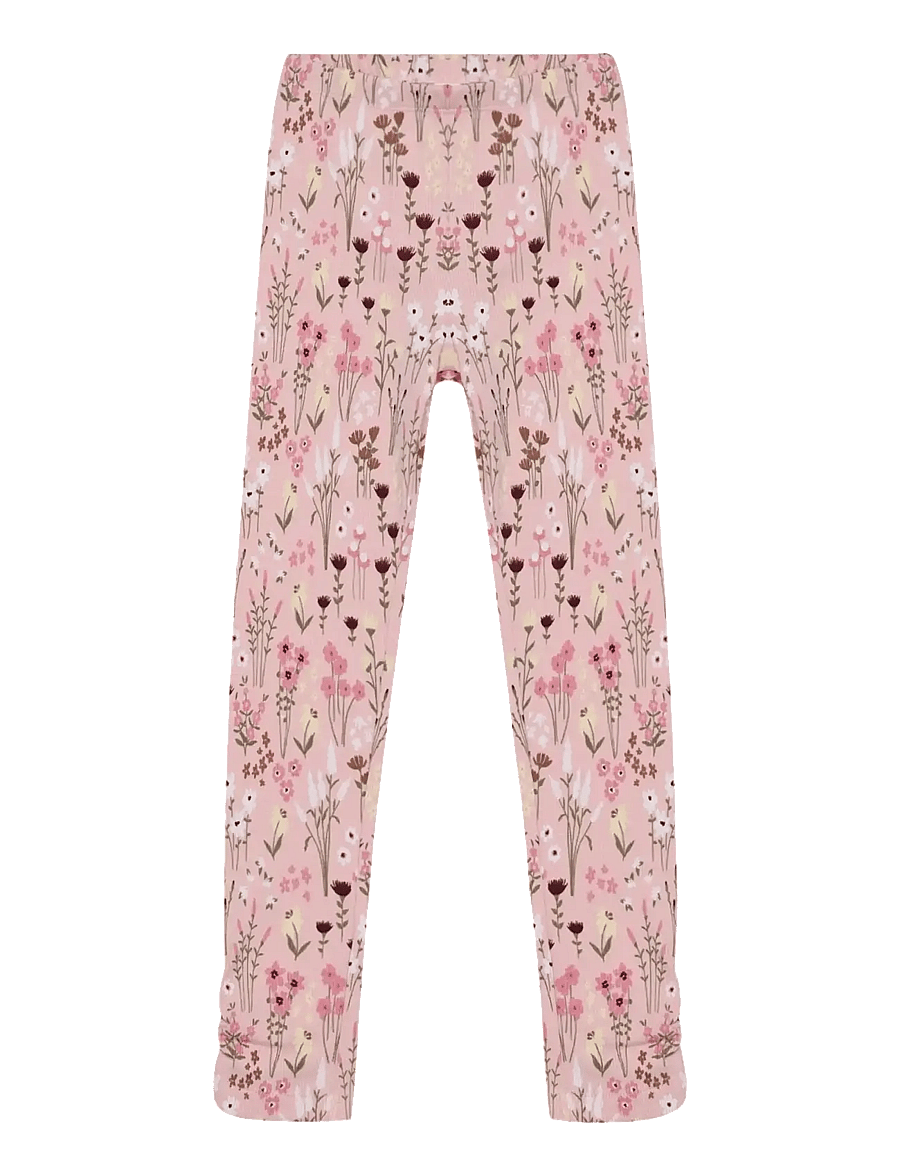 Minymo - Leggings AOP Rib - leggings - silver pink - 0