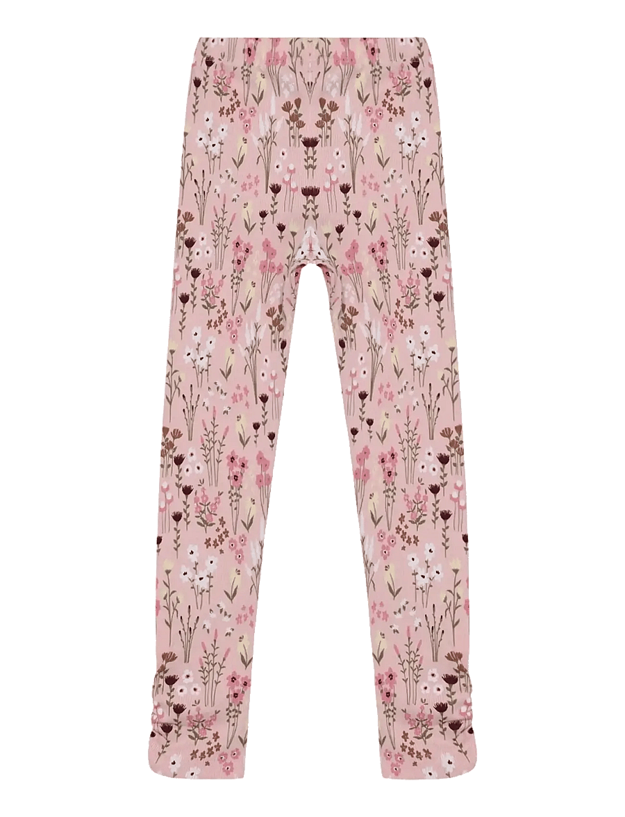 Minymo - Leggings AOP Rib - leggings - silver pink - 1