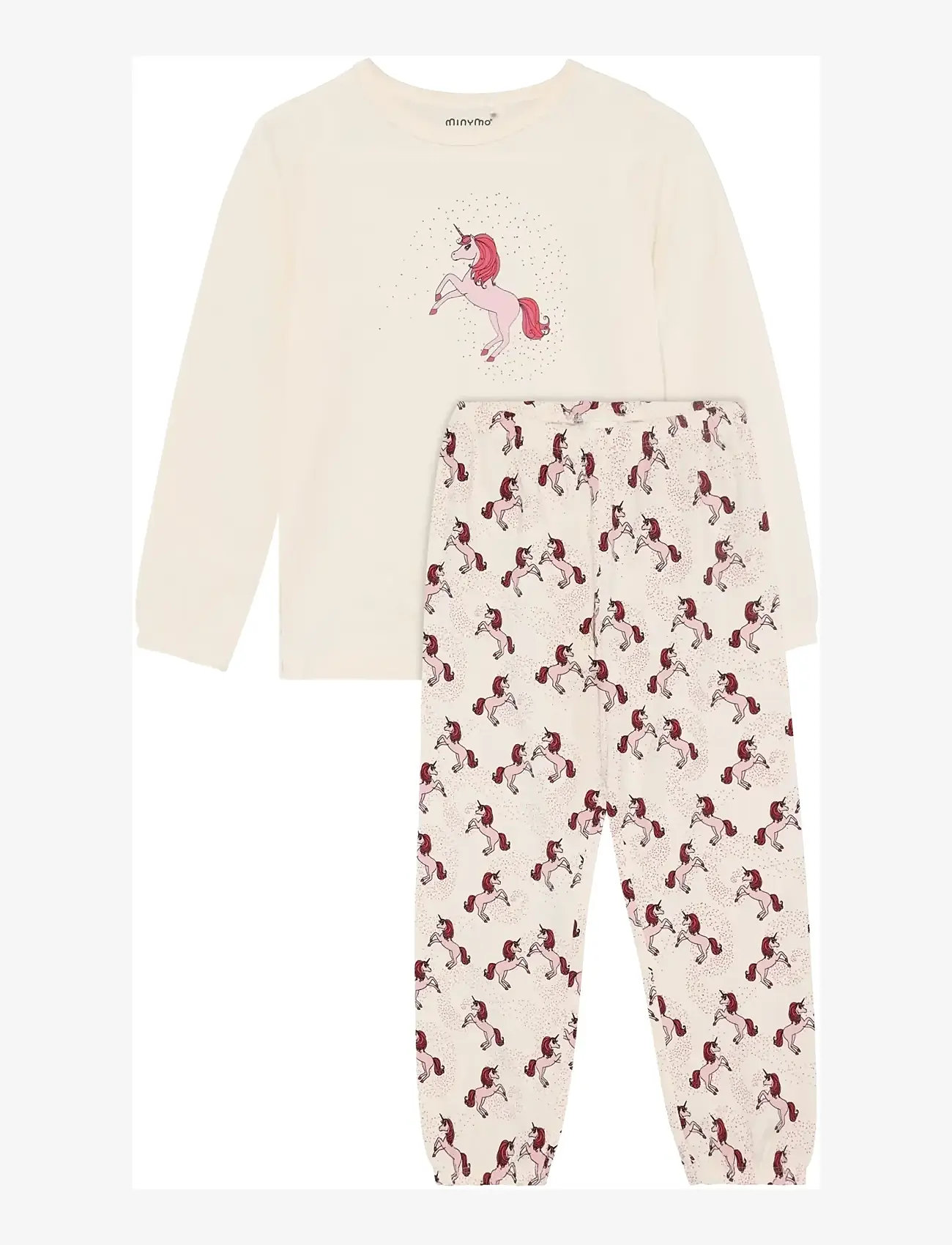 Minymo - Pyjamas LS Set AOP - pyjamasset - white swan - 0