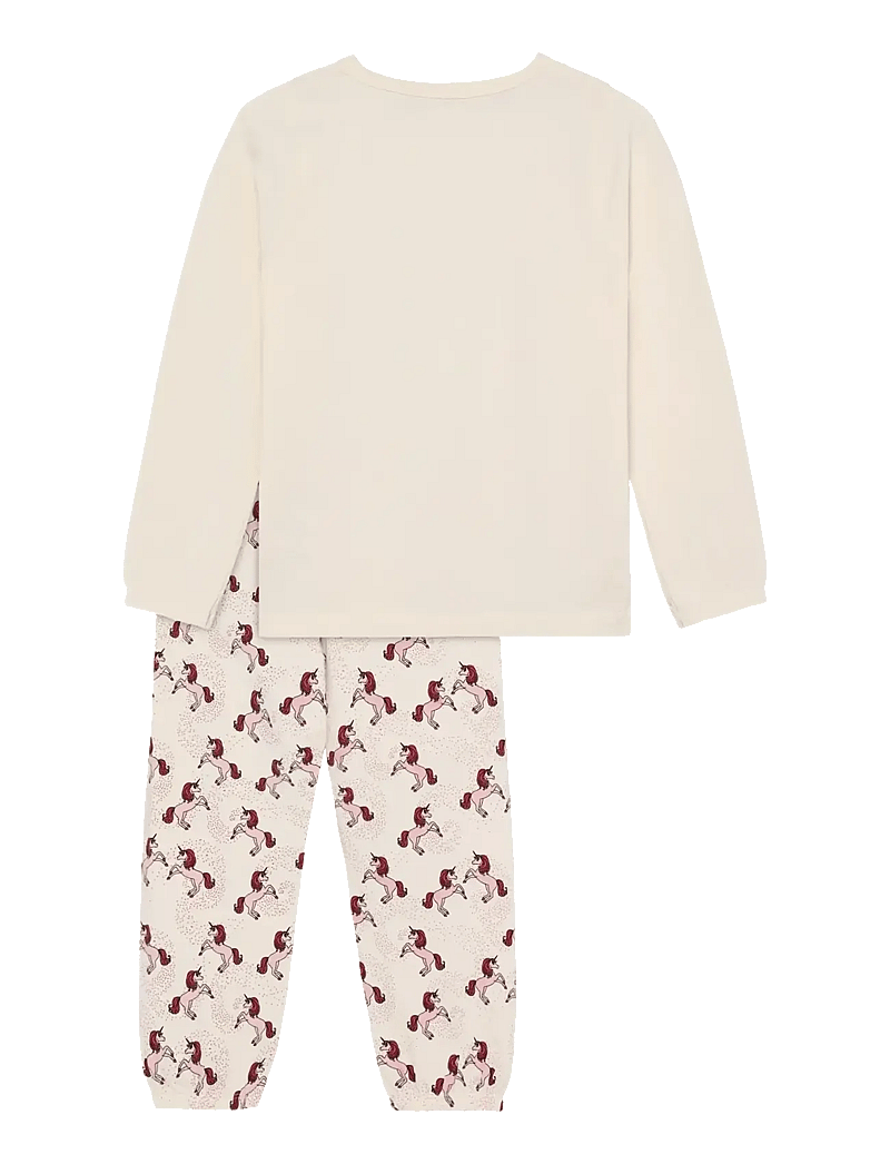 Minymo - Pyjamas LS Set AOP - pyjamasset - white swan - 1