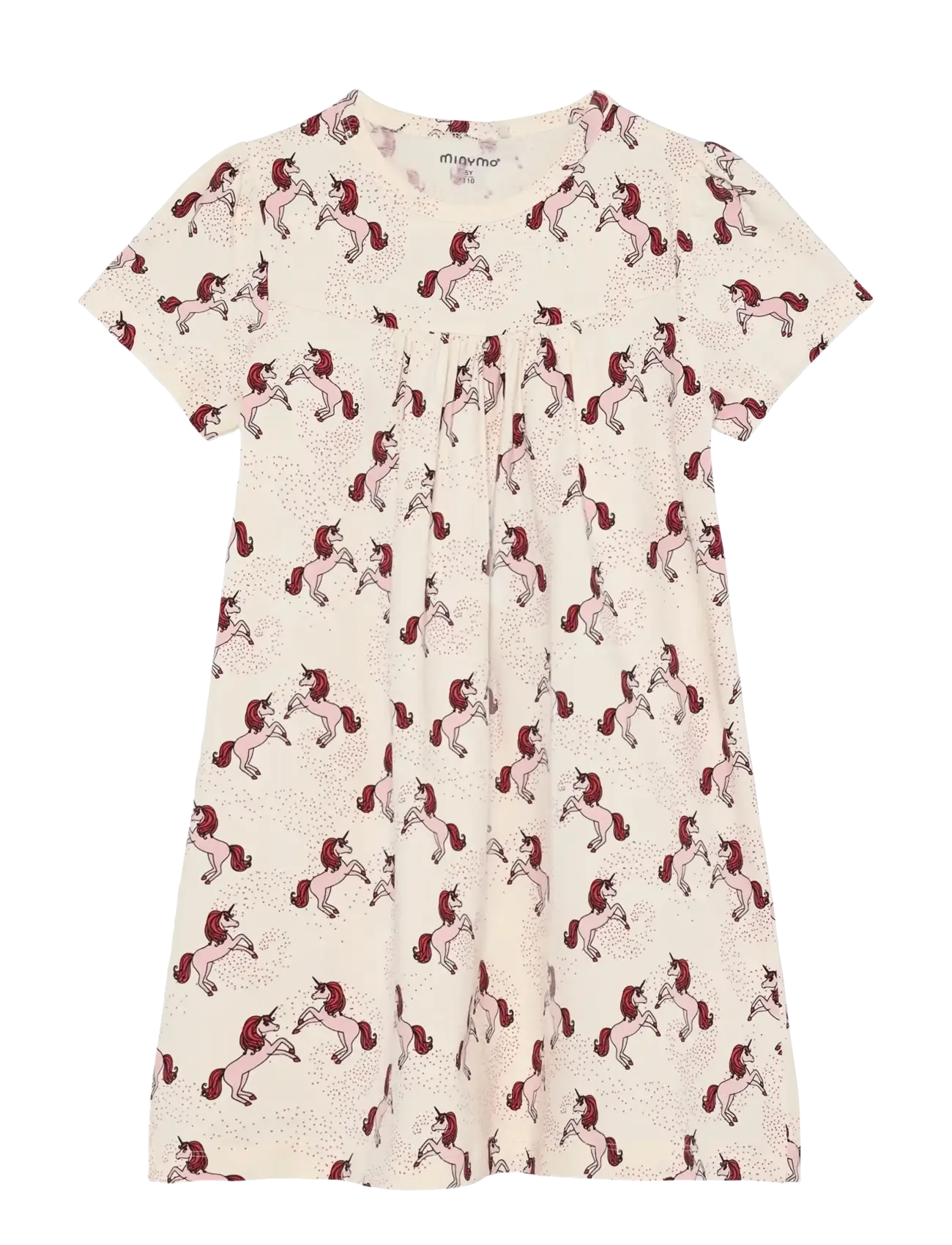 Minymo Nightdress SS AOP - Nyheder - WHITE SWAN / cream