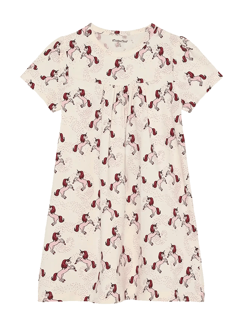 Minymo - Nightdress SS AOP - nightdresses - white swan - 0