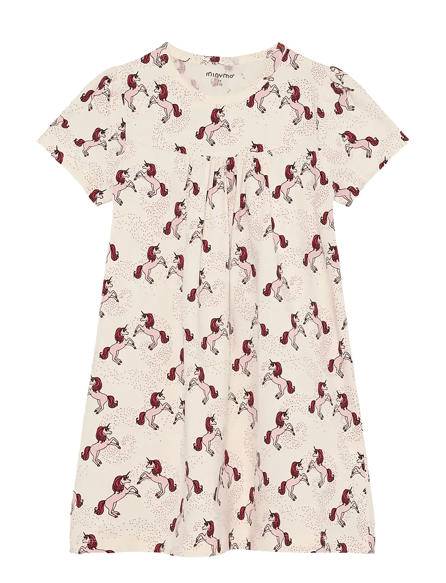 Minymo - Nightdress SS AOP - nacht- & unterwäsche - white swan - 0
