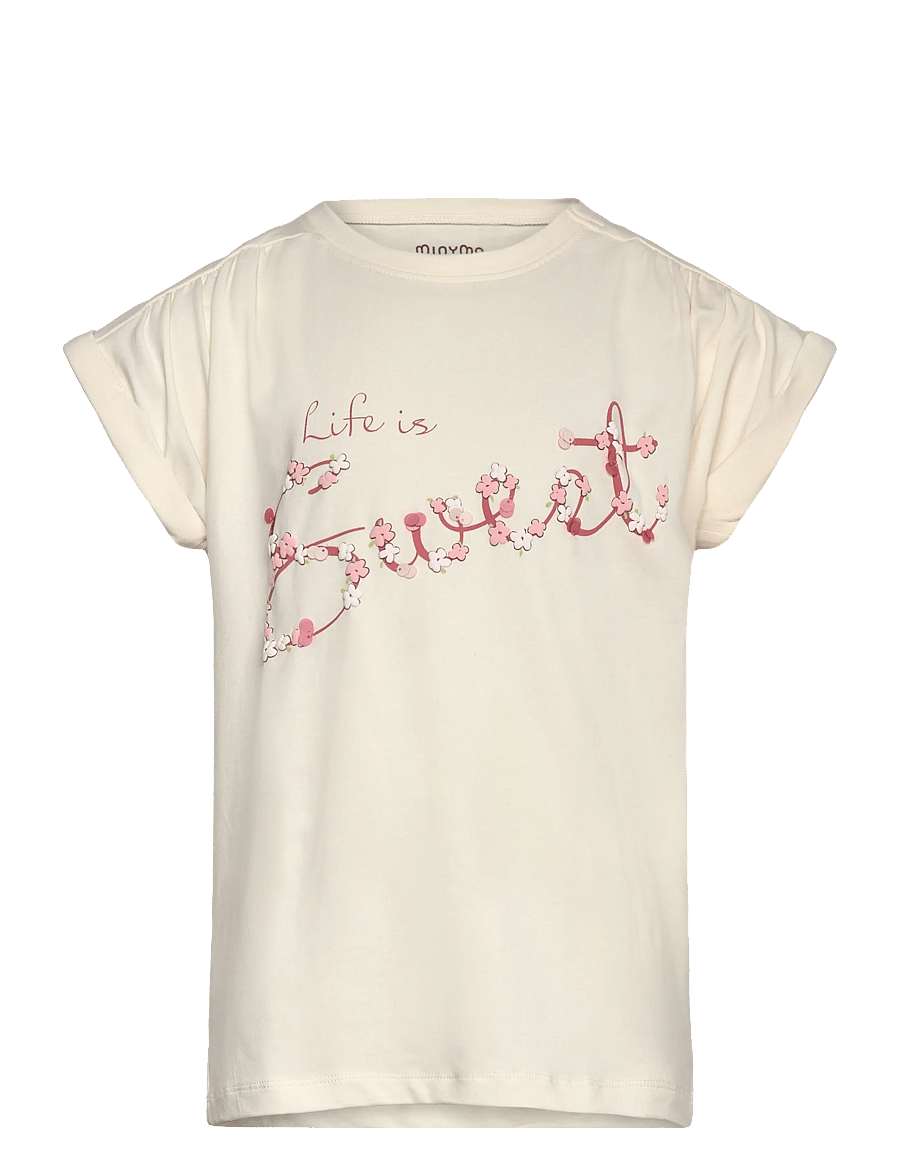 Minymo - T-shirt SS - kortærmede t-shirts - vanilla ice - 0