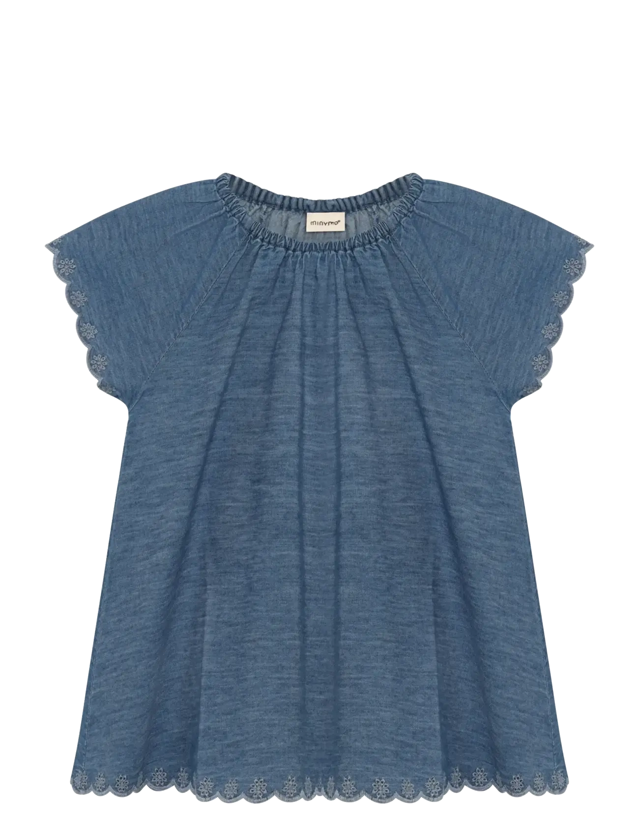 Minymo Blouse SS Chambrey - Riided - FADED DENIM / blue