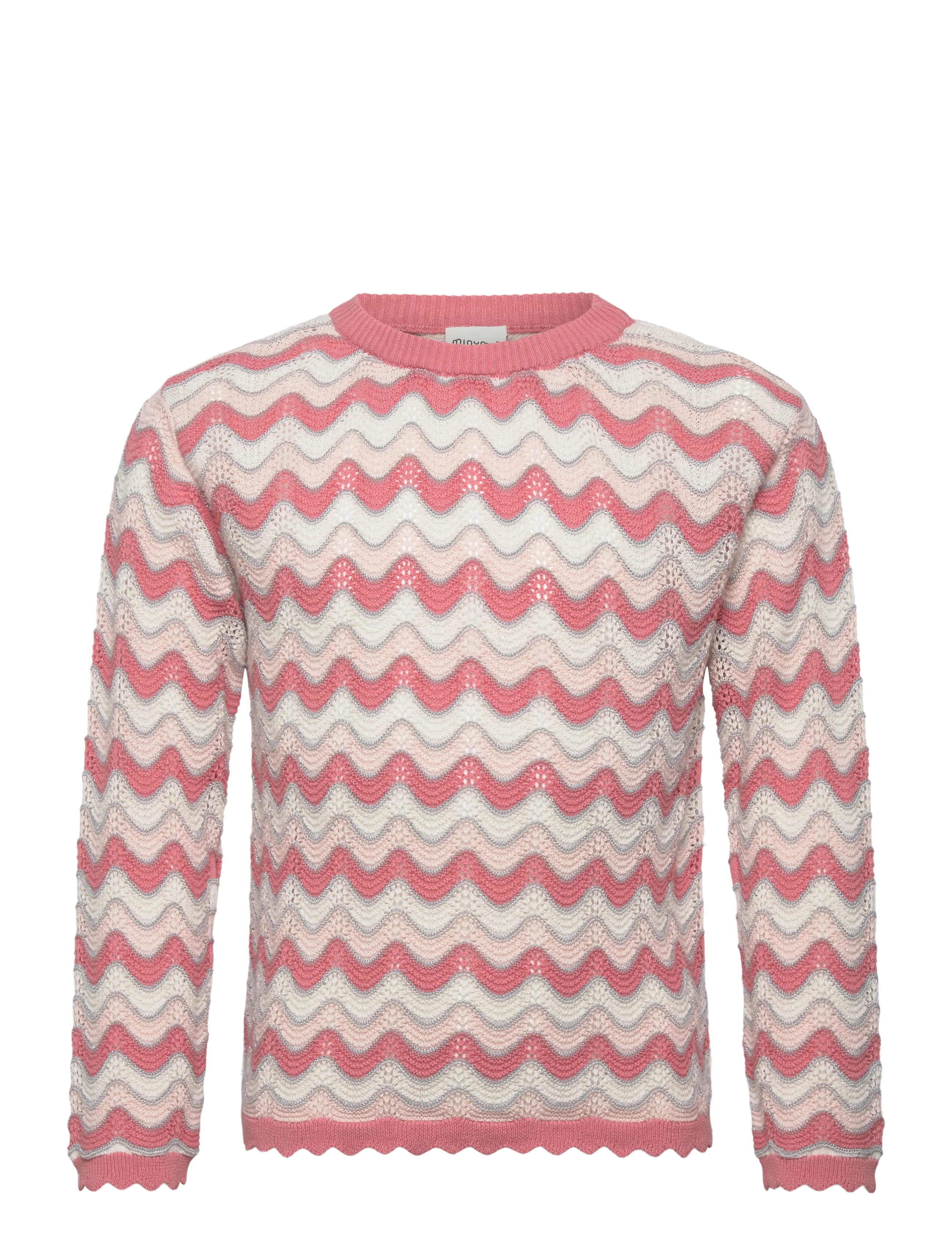 Minymo Pullover Ls Knit, 110, Pink, Strik > Pullovere, Børn
