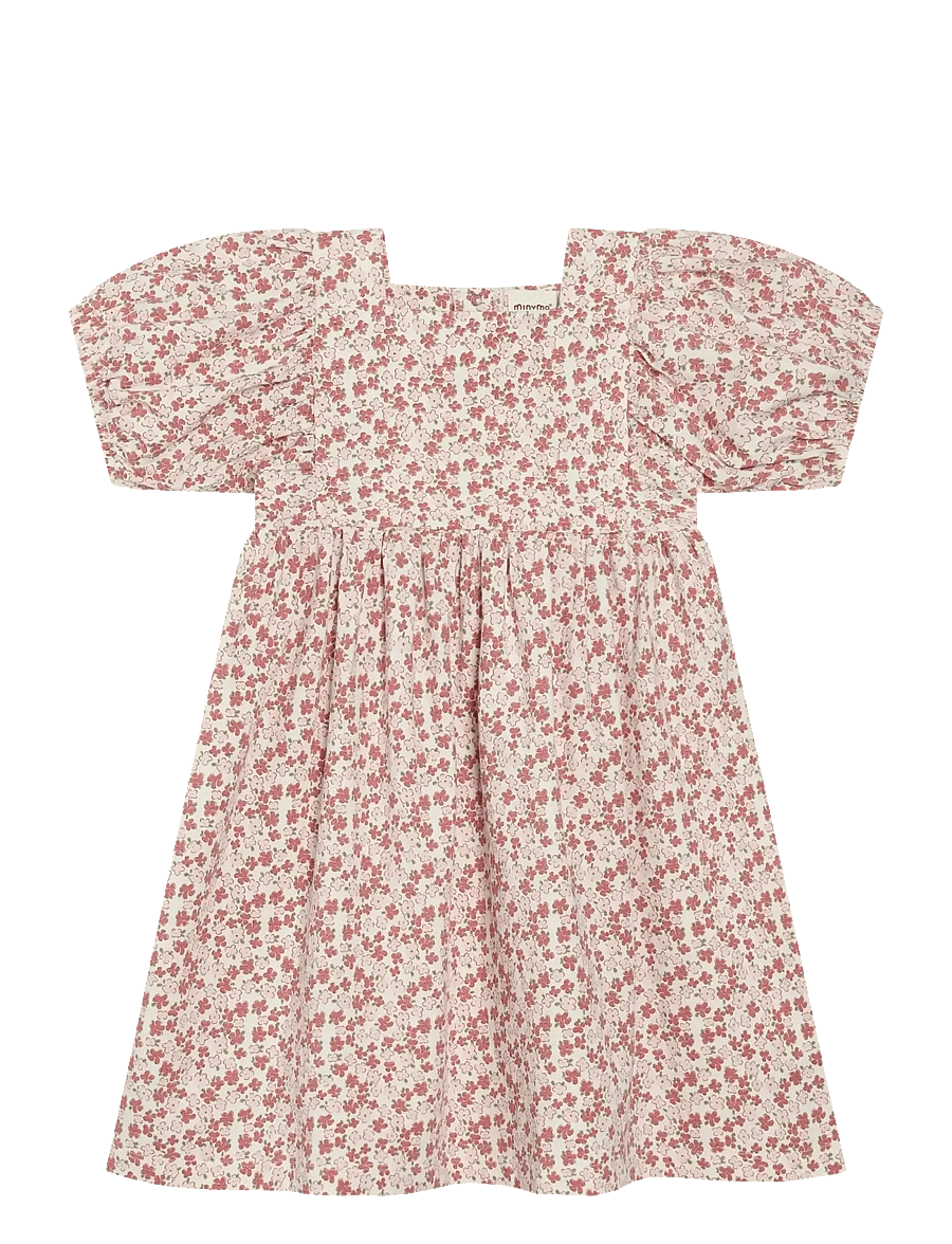 Minymo - Dress SS AOP - short-sleeved casual dresses - vanilla ice - 1